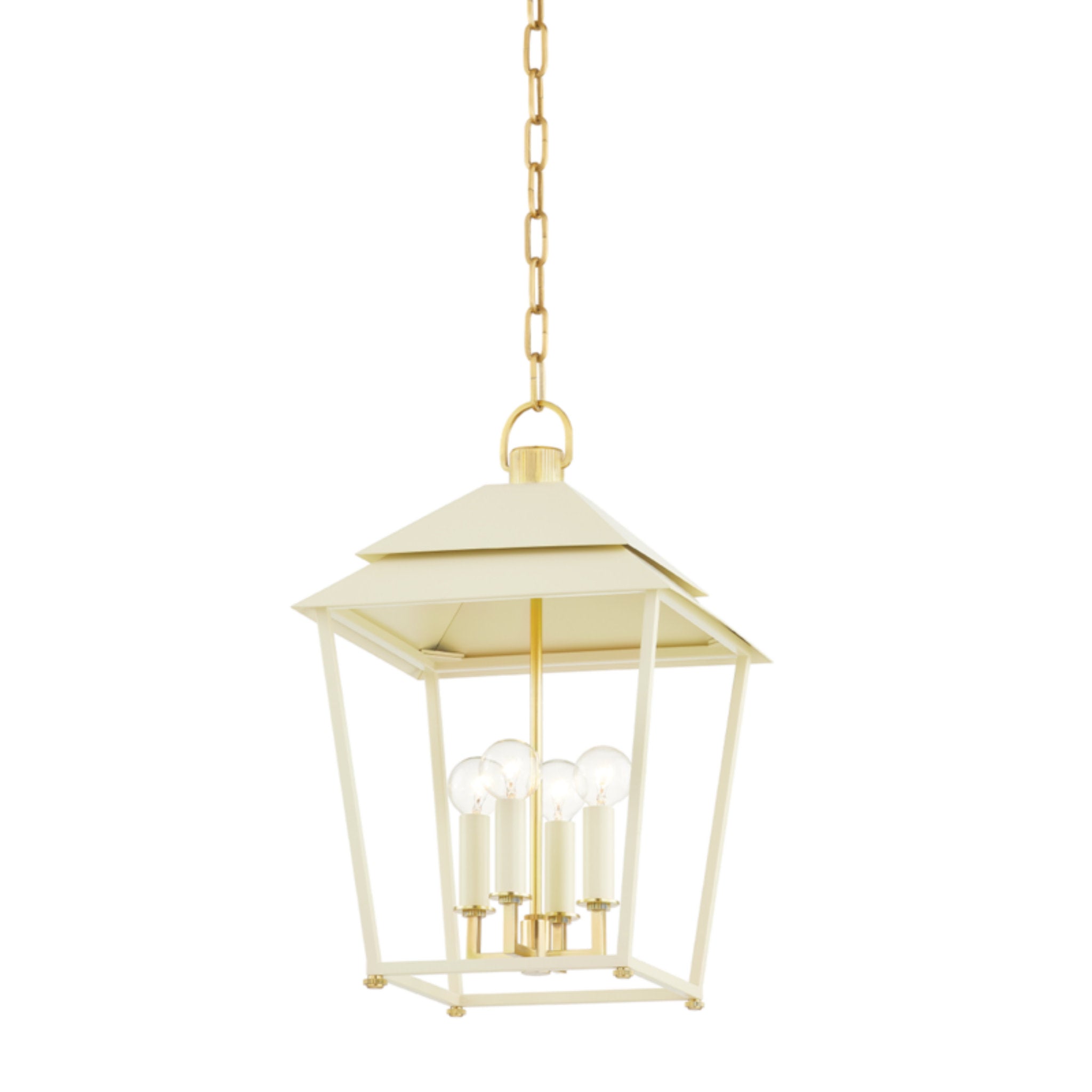 Natick 4-Light Lantern in Aged Brass 12.5L x 12.5W x 19.25H