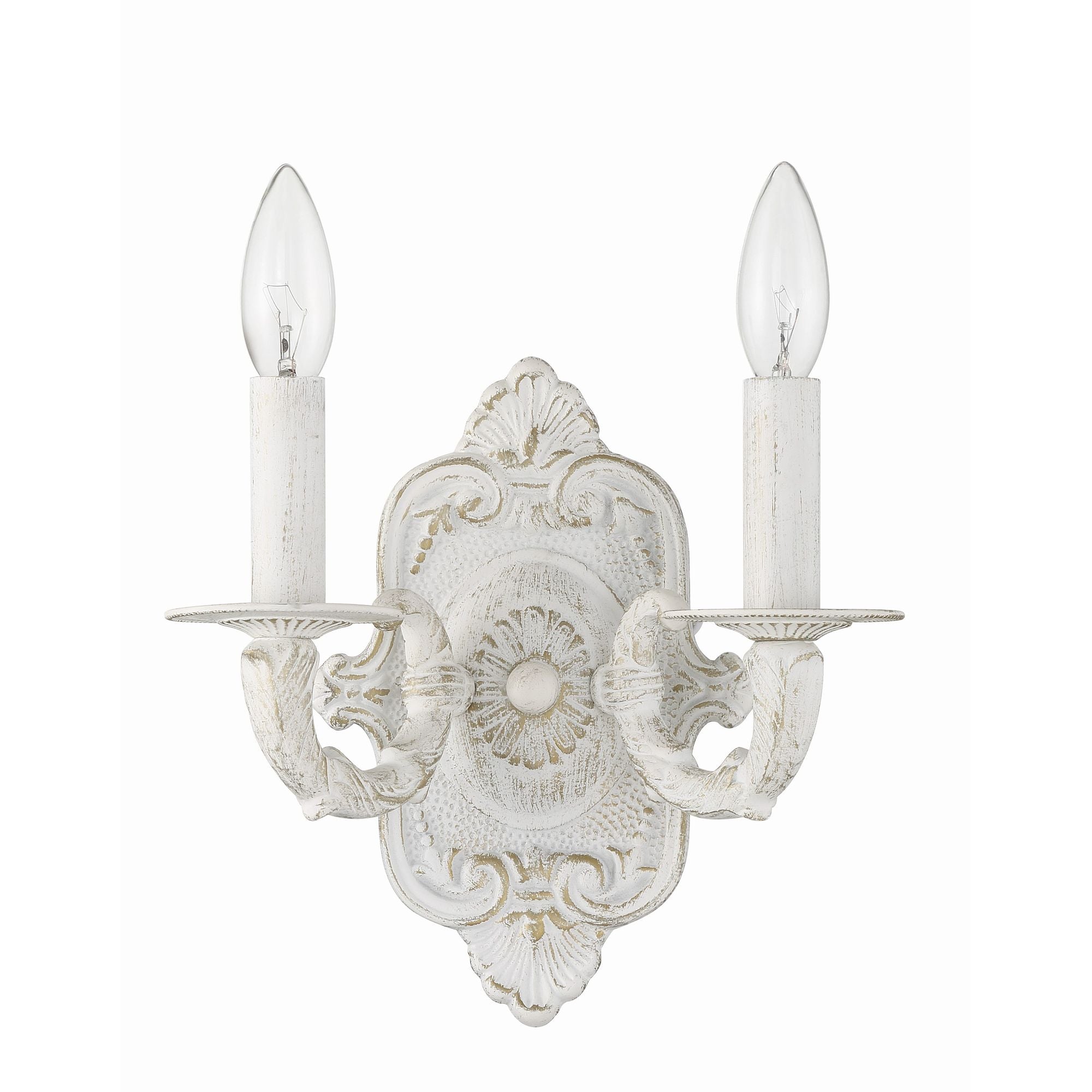 Paris Market 2 Light Antique White Sconce 10"W x 9.5"H x 5"D