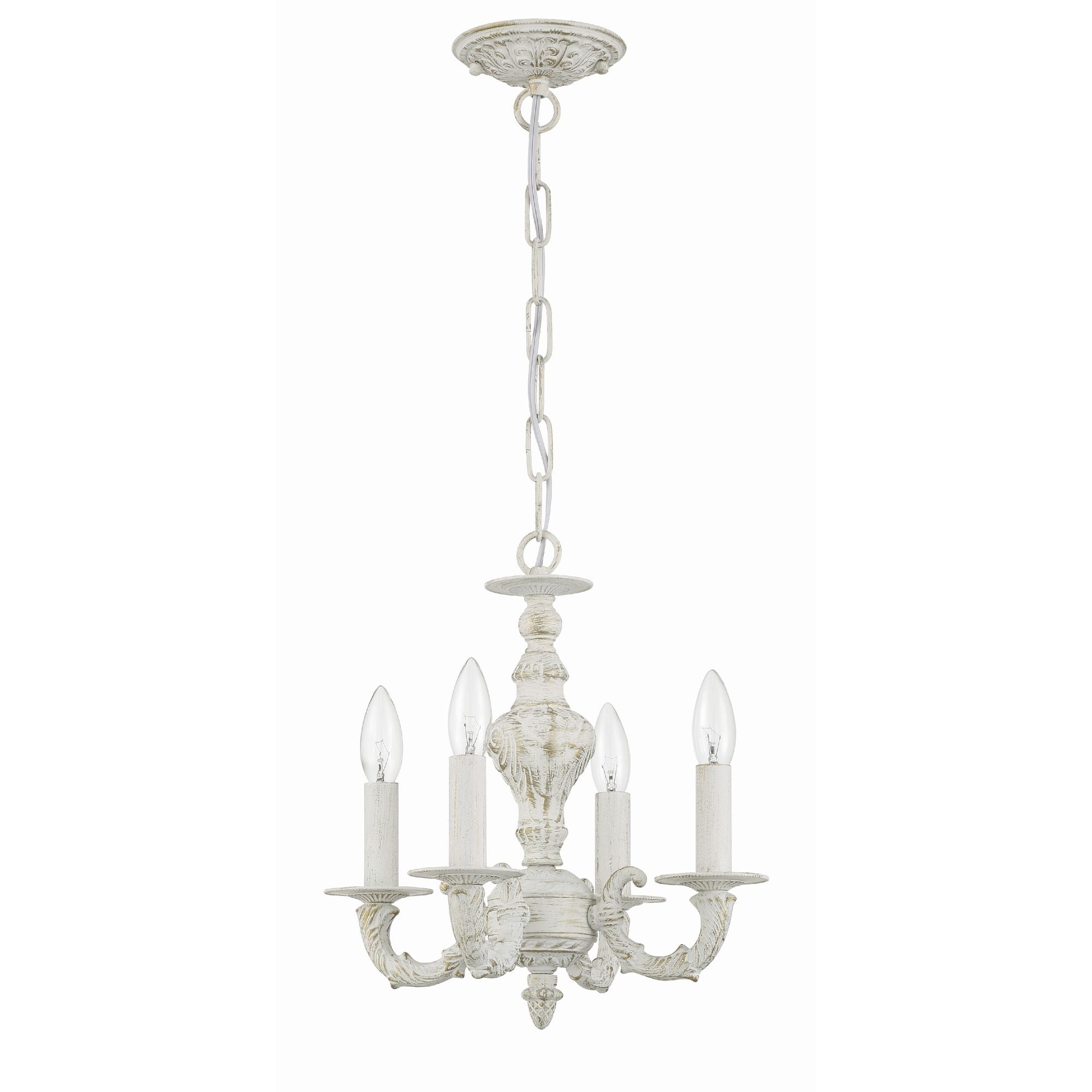 Paris Market 4 Light Antique White Mini Chandelier 13.5"W x 14"H x 13.5"D