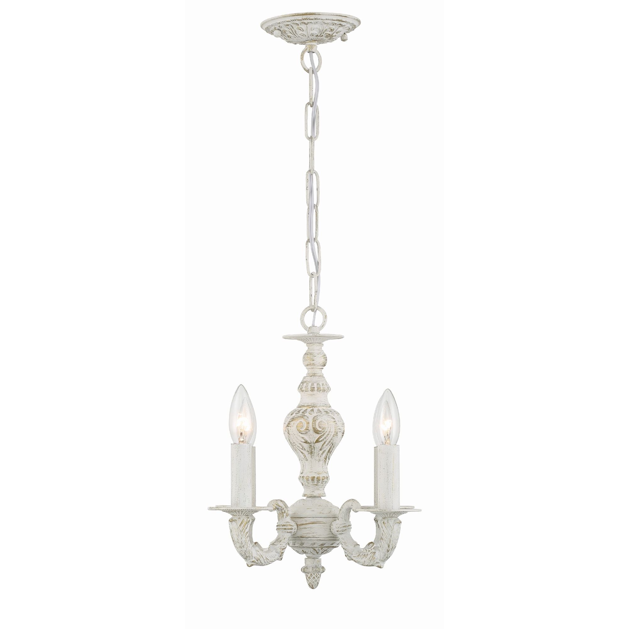 Paris Market 4 Light Antique White Mini Chandelier 13.5"W x 14"H x 13.5"D