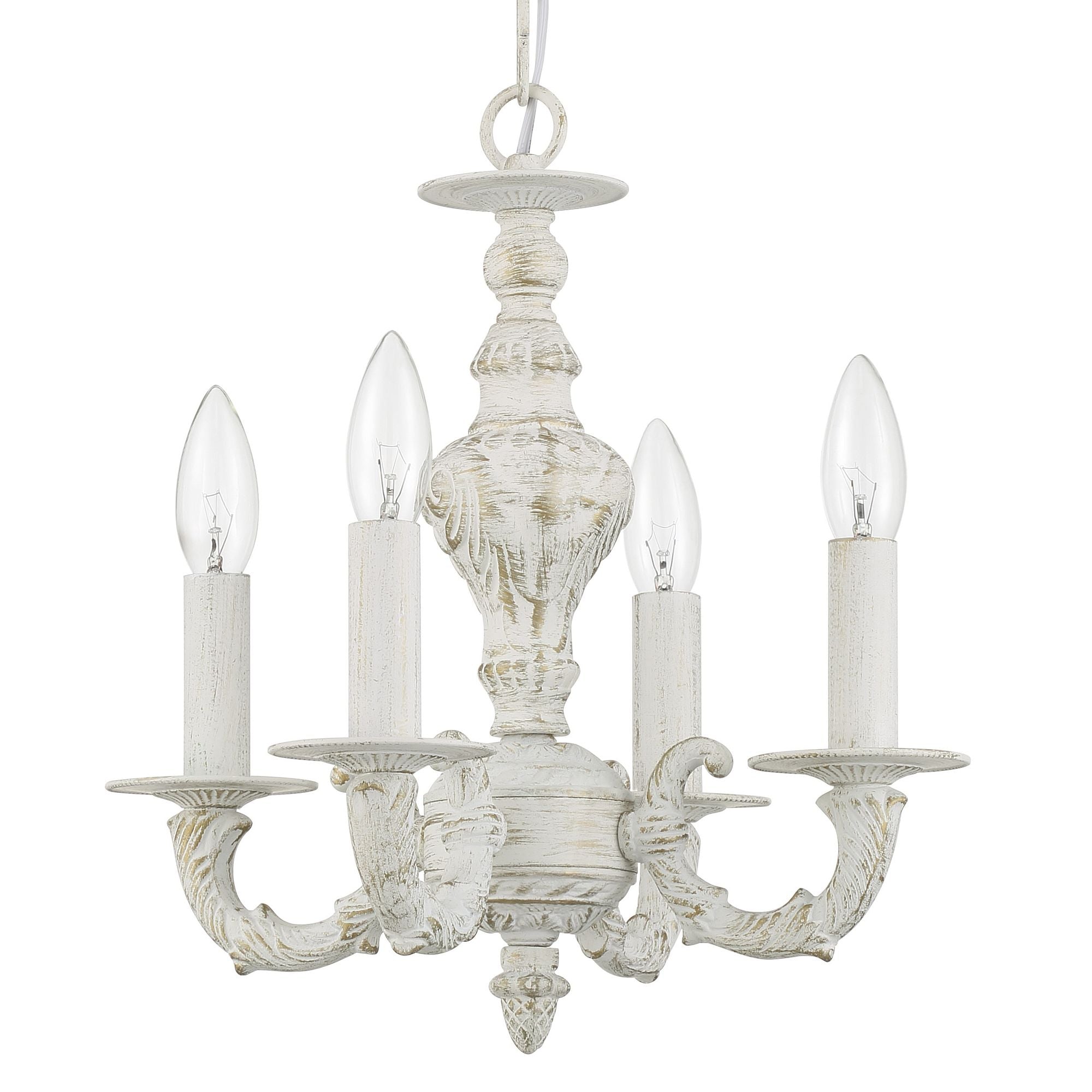Paris Market 4 Light Antique White Mini Chandelier 13.5"W x 14"H x 13.5"D