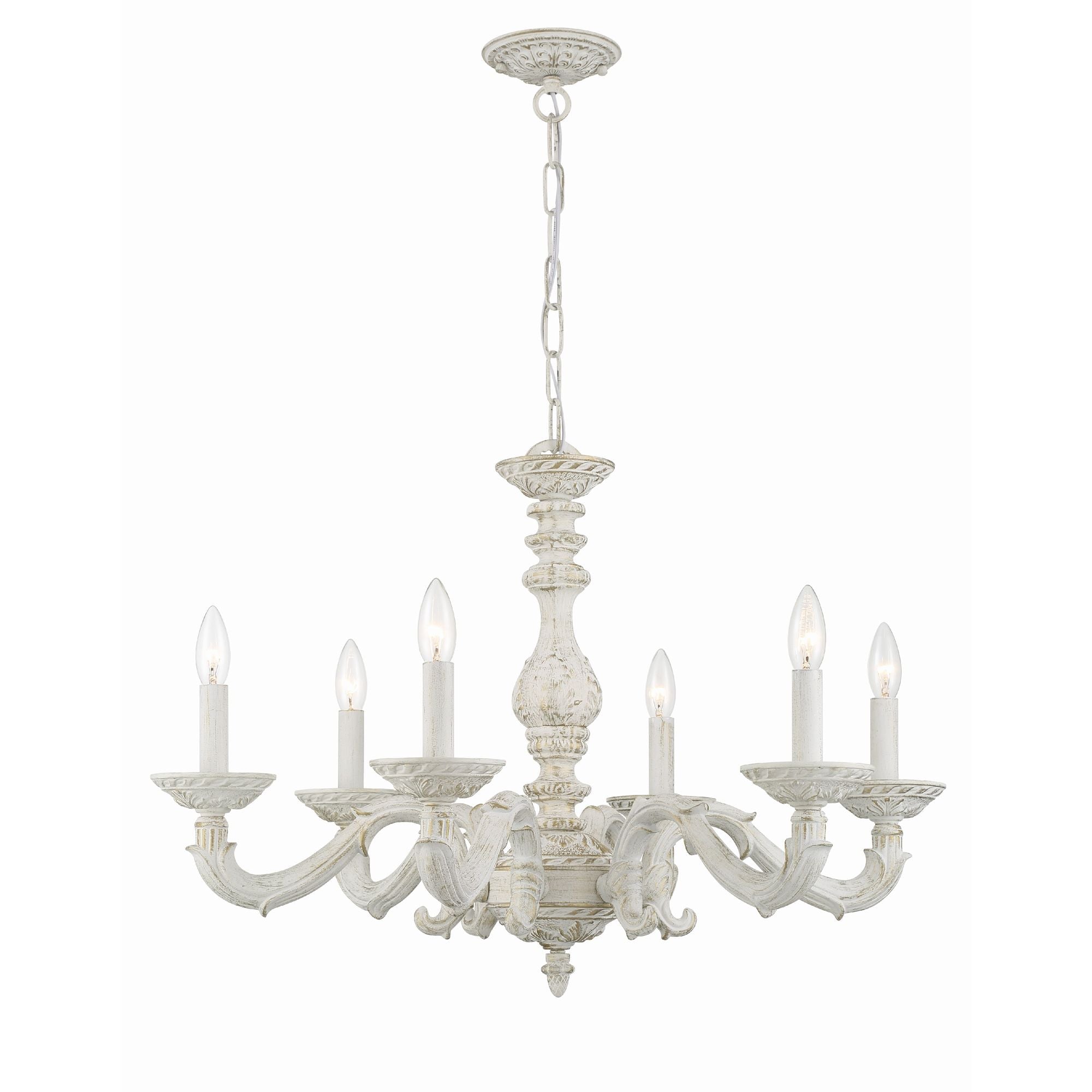 Paris Market 6 Light Antique White Chandelier 28"W x 21"H x 28"D