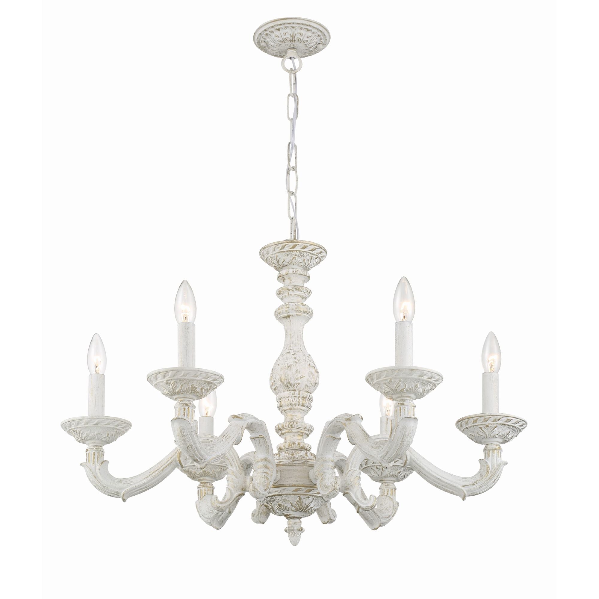 Paris Market 6 Light Antique White Chandelier 28"W x 21"H x 28"D