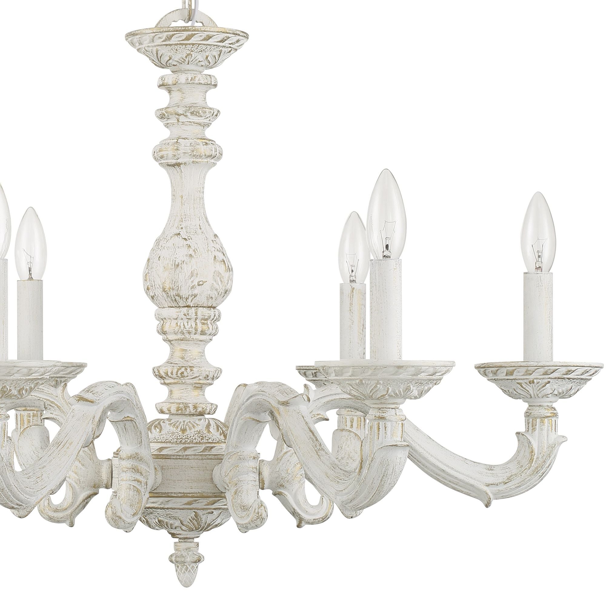 Paris Market 6 Light Antique White Chandelier 28"W x 21"H x 28"D