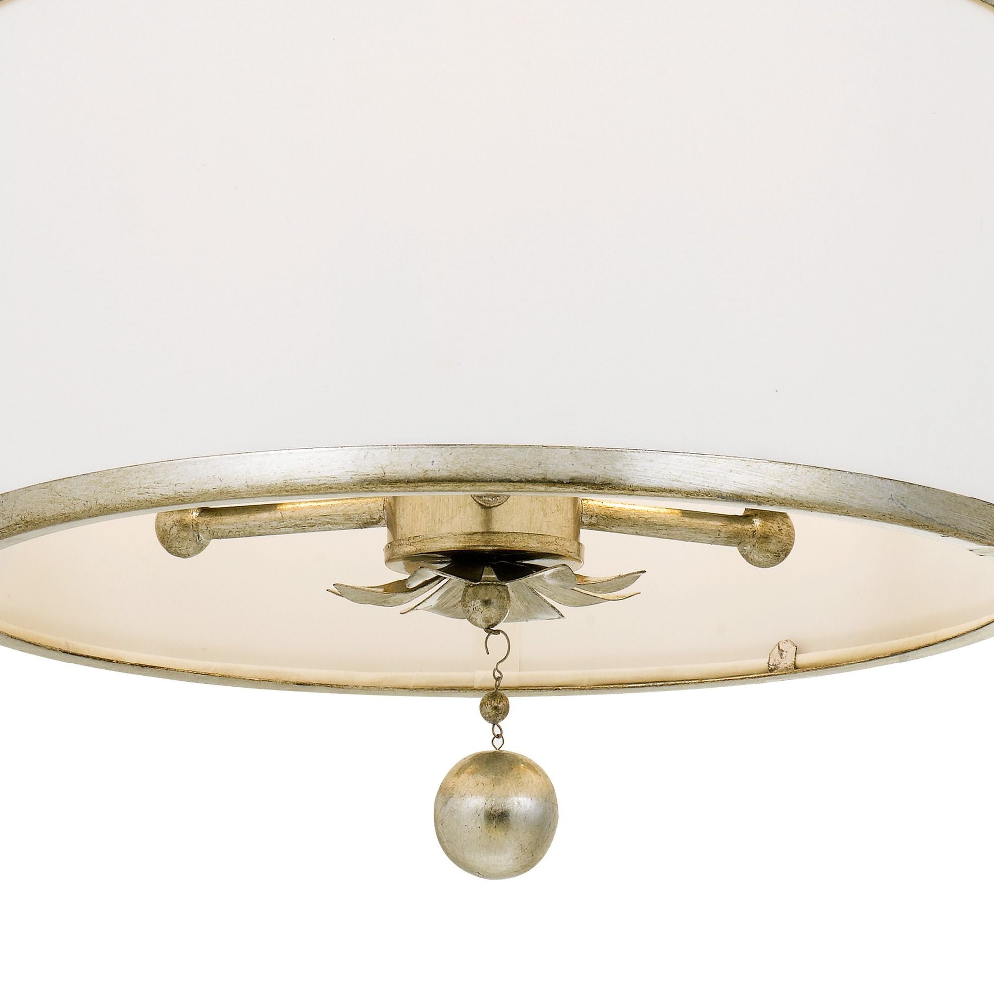 Broche 3 Light Antique Silver Mini Chandelier Silk Shade 14"W x 20"H x 14"D