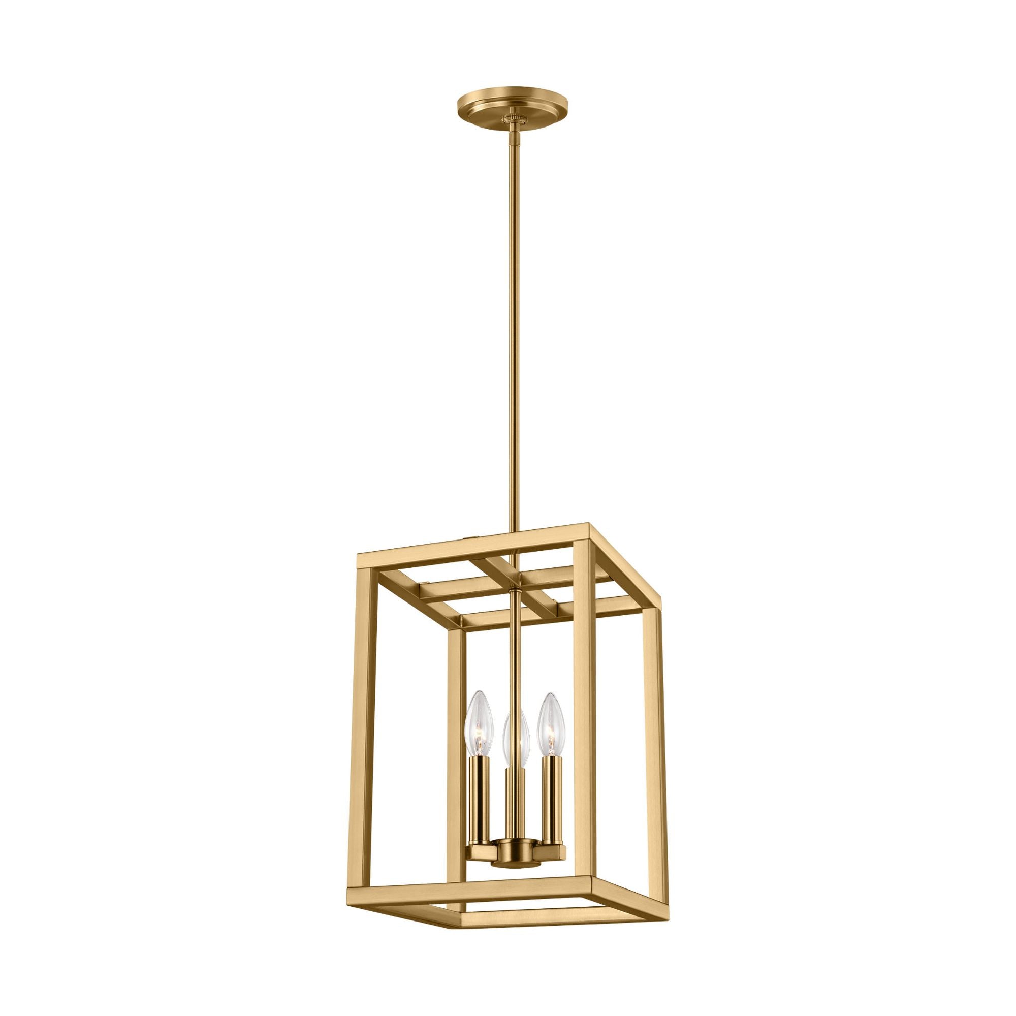 Moffet Street Small Three Light Hall / Foyer LED Transitional Pendant 10.5" Width 15" Height Steel in Satin Brass