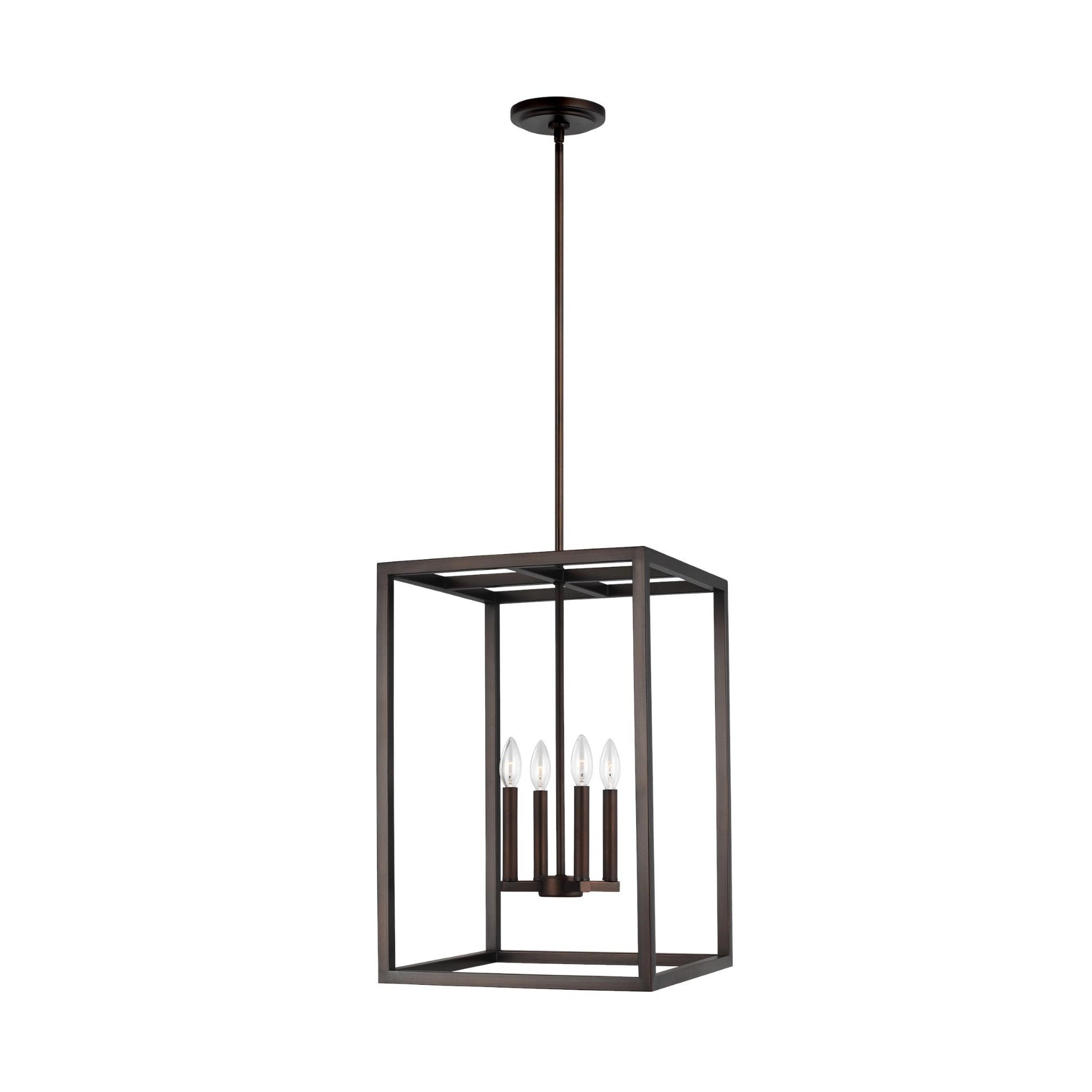Moffet Street Medium Four Light Hall / Foyer Transitional Pendant 15.5" Width 23.125" Height Steel in Bronze