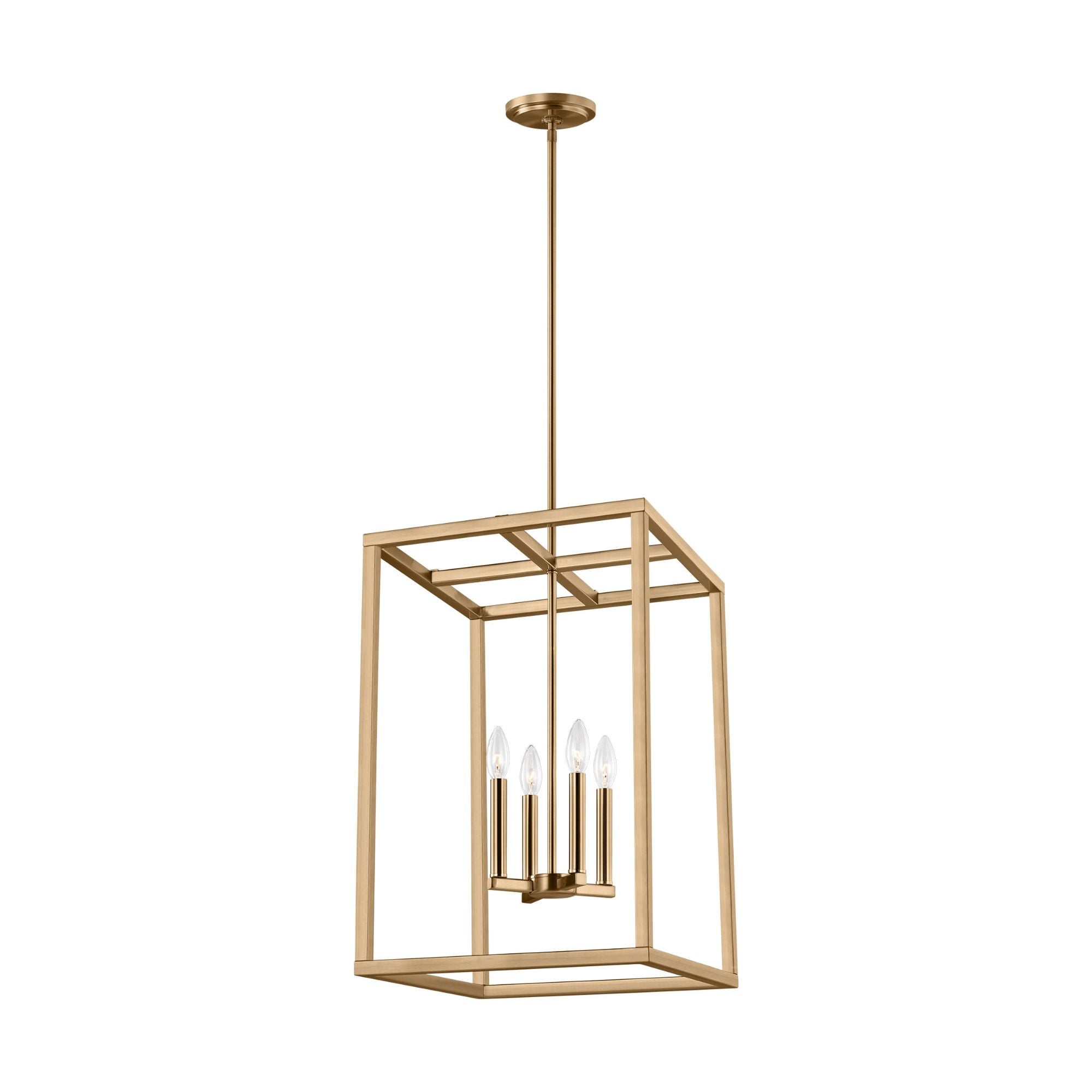 Moffet Street Medium Four Light Hall / Foyer LED Transitional Pendant 15.5" Width 23.125" Height Steel in Satin Brass