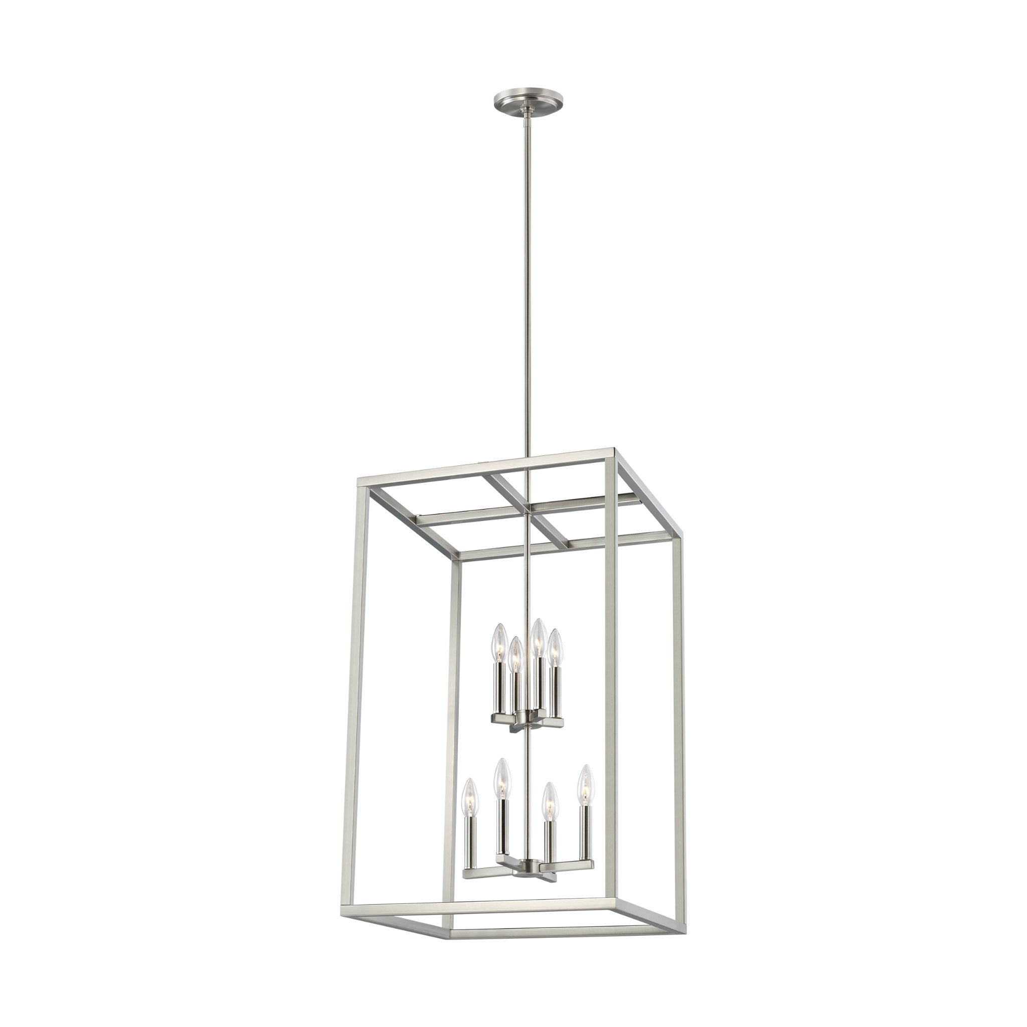 Moffet Street Large Eight Light Hall / Foyer Transitional Pendant 19" Width 31.125" Height Steel in Brushed Nickel