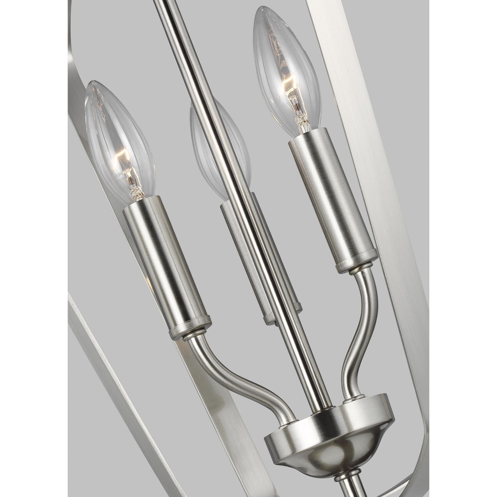 Romee Small Three Light Hall / Foyer LED Transitional Pendant 18.75" Height Steel in Brushed Nickel