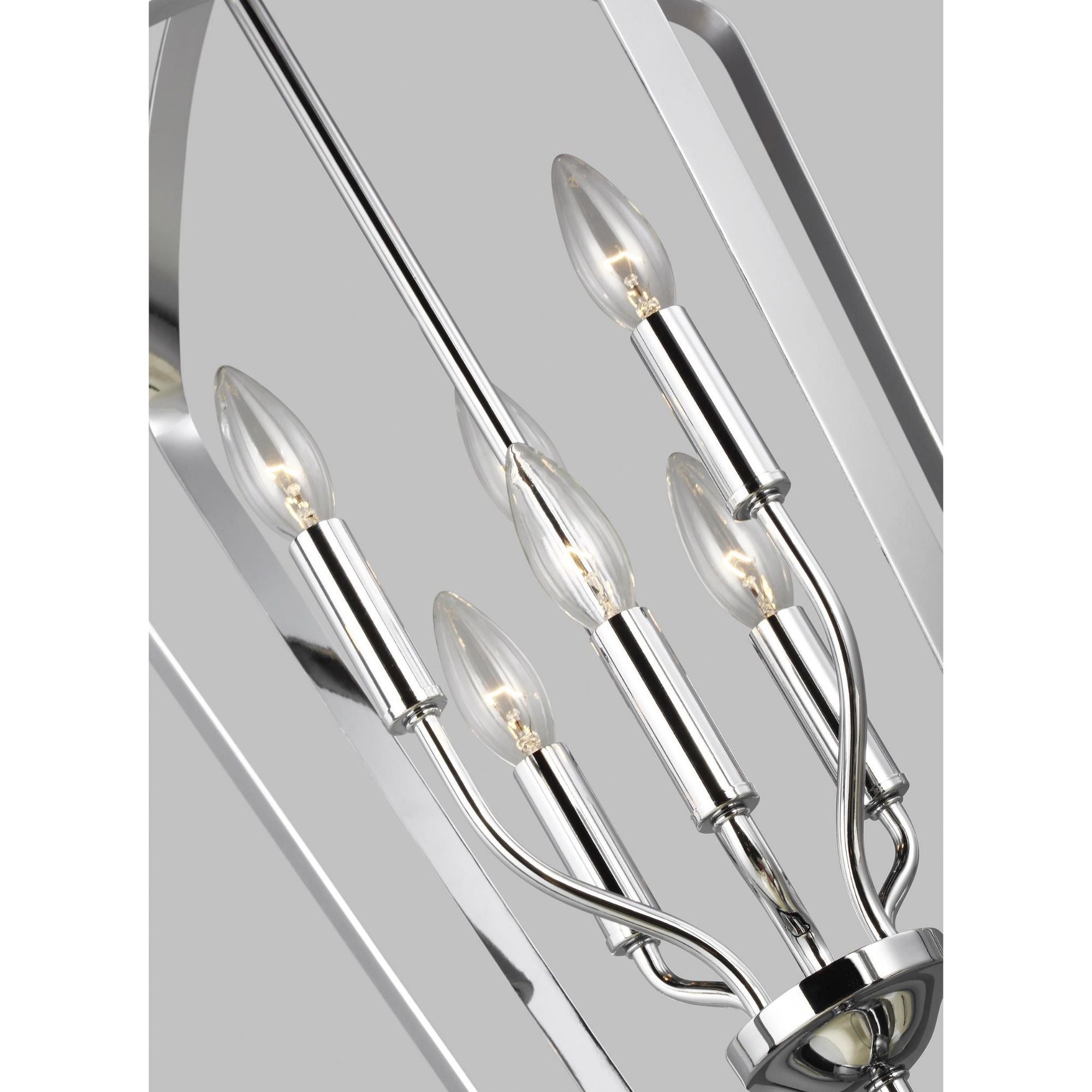 Romee Medium Six Light Hall / Foyer LED Transitional Pendant 23.375" Height Steel in Chrome