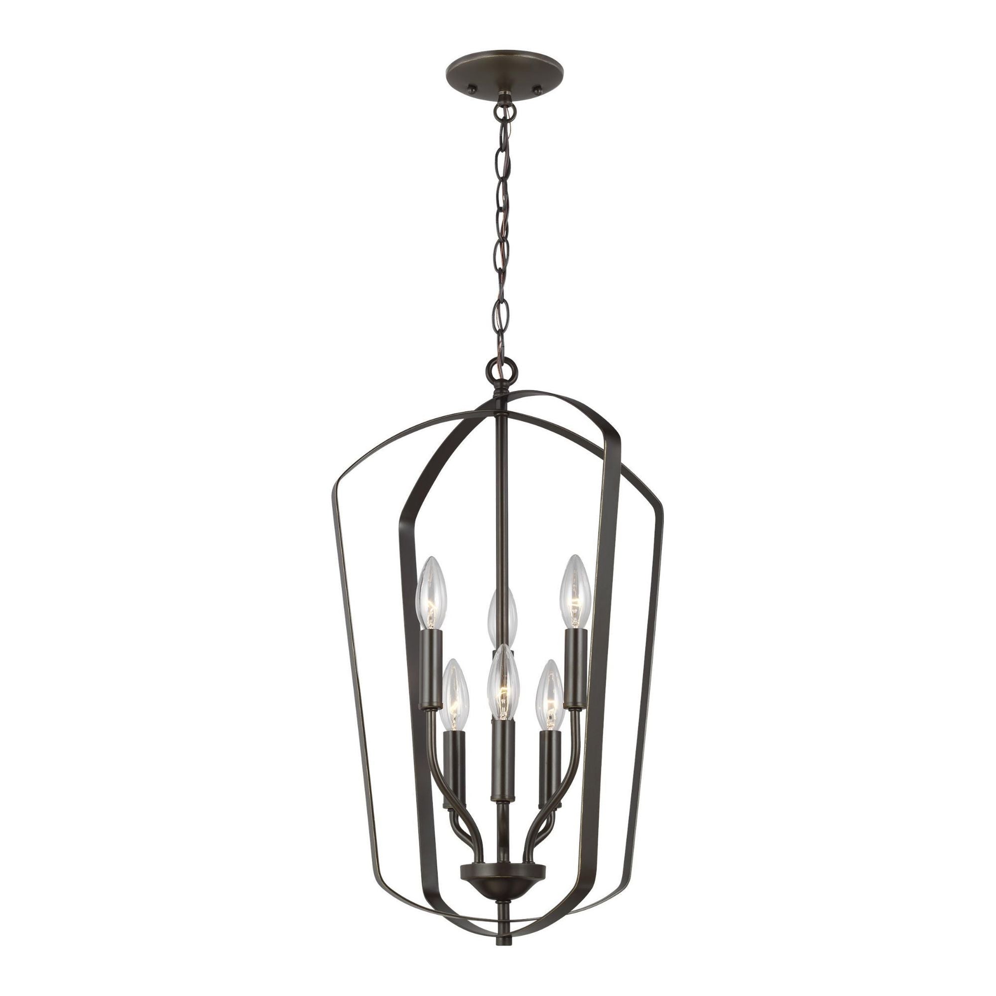 Romee Medium Six Light Hall / Foyer LED Transitional Pendant 23.375" Height Steel in Bronze