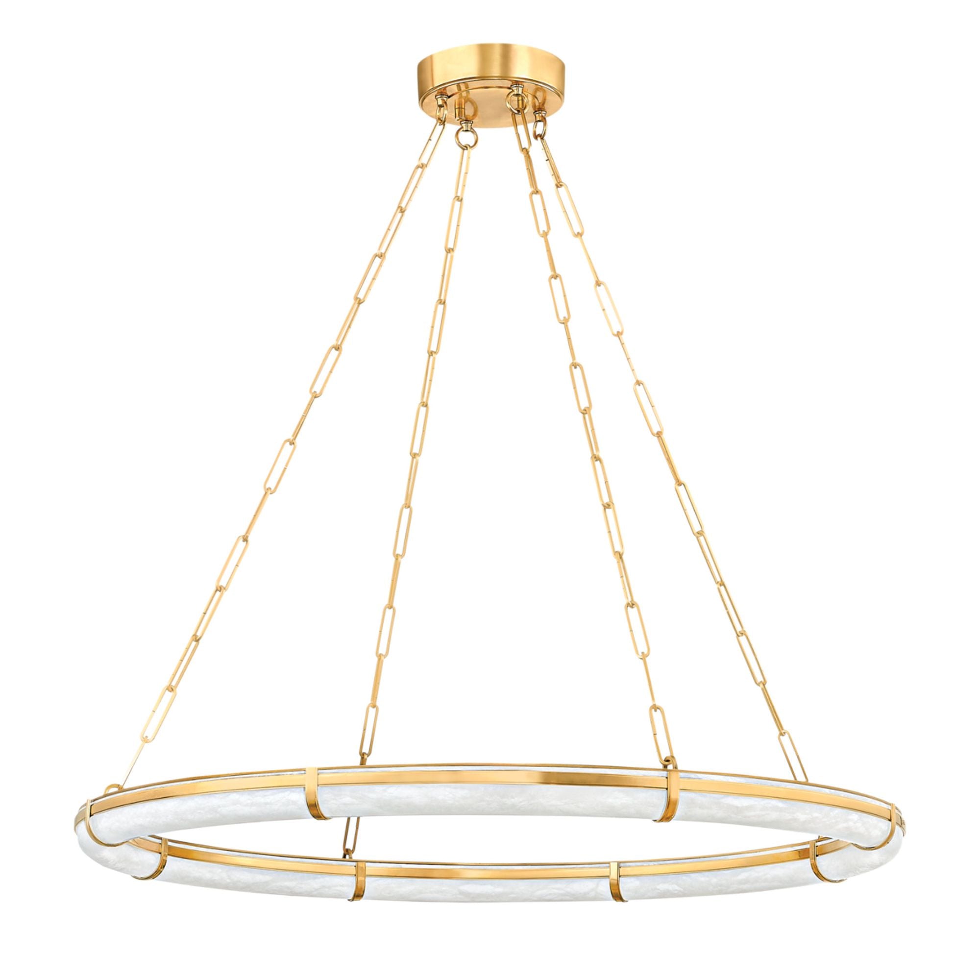 Sennett 1-Light Chandelier in Aged Brass 42W x 2.75H