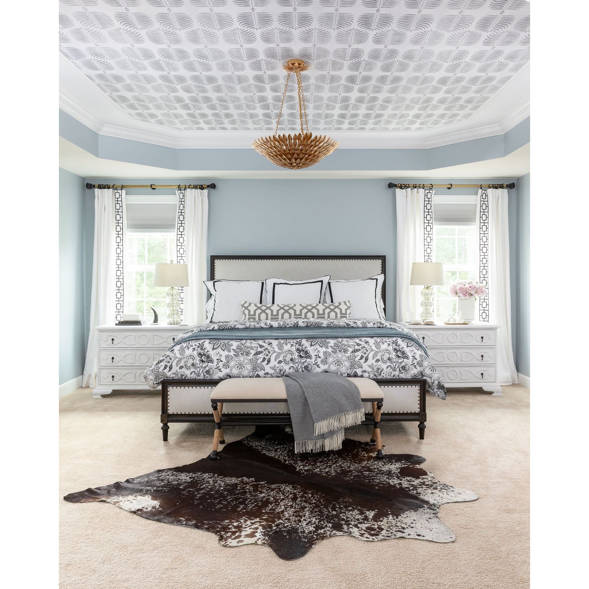 Broche 6 Light Antique Gold Leaf Chandelier 24.5"W x 11"H x 24.5"D