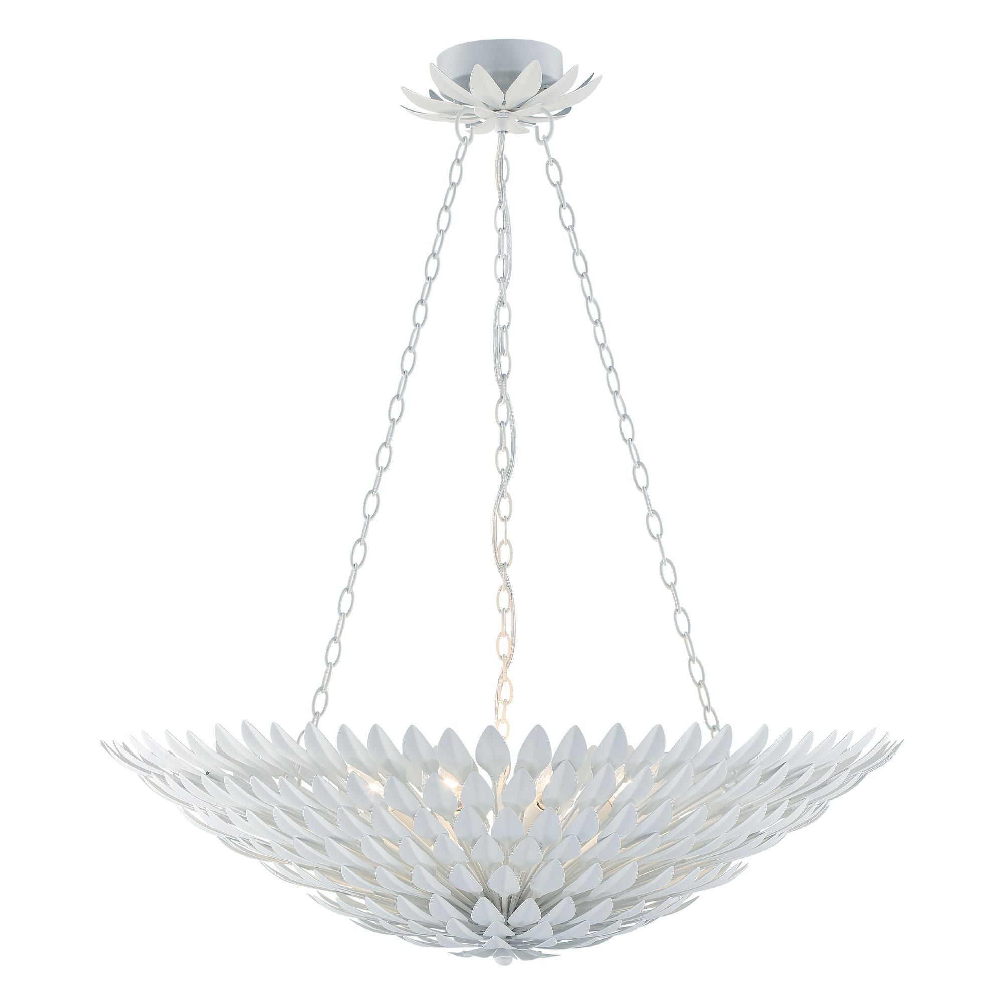 Broche 8 Light Matte White Chandelier 30"W x 12"H x 30"D