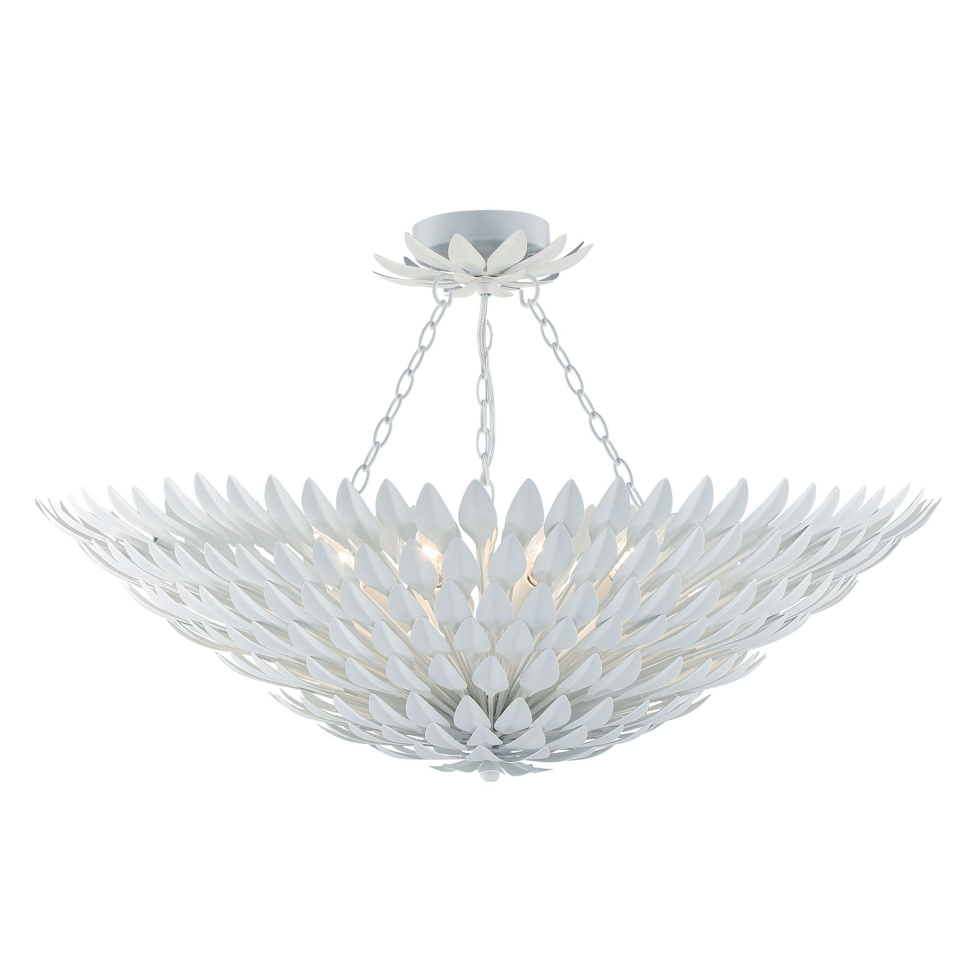 Broche 8 Light Matte White Semi Flush Mount 30"W x 12"H x 30"D