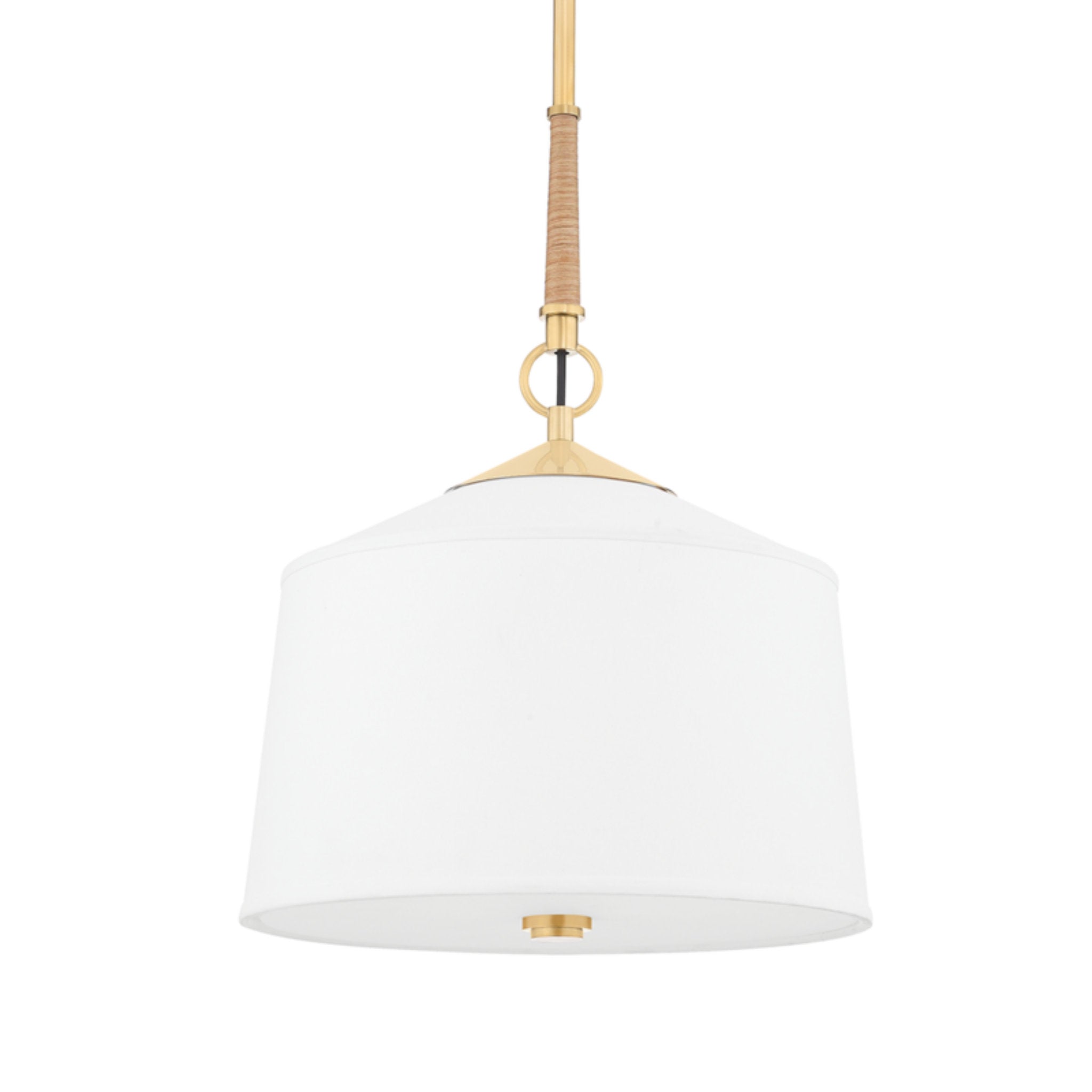 White Plains 1-Light Pendant in Aged Brass 14L x 14W x 19.25H
