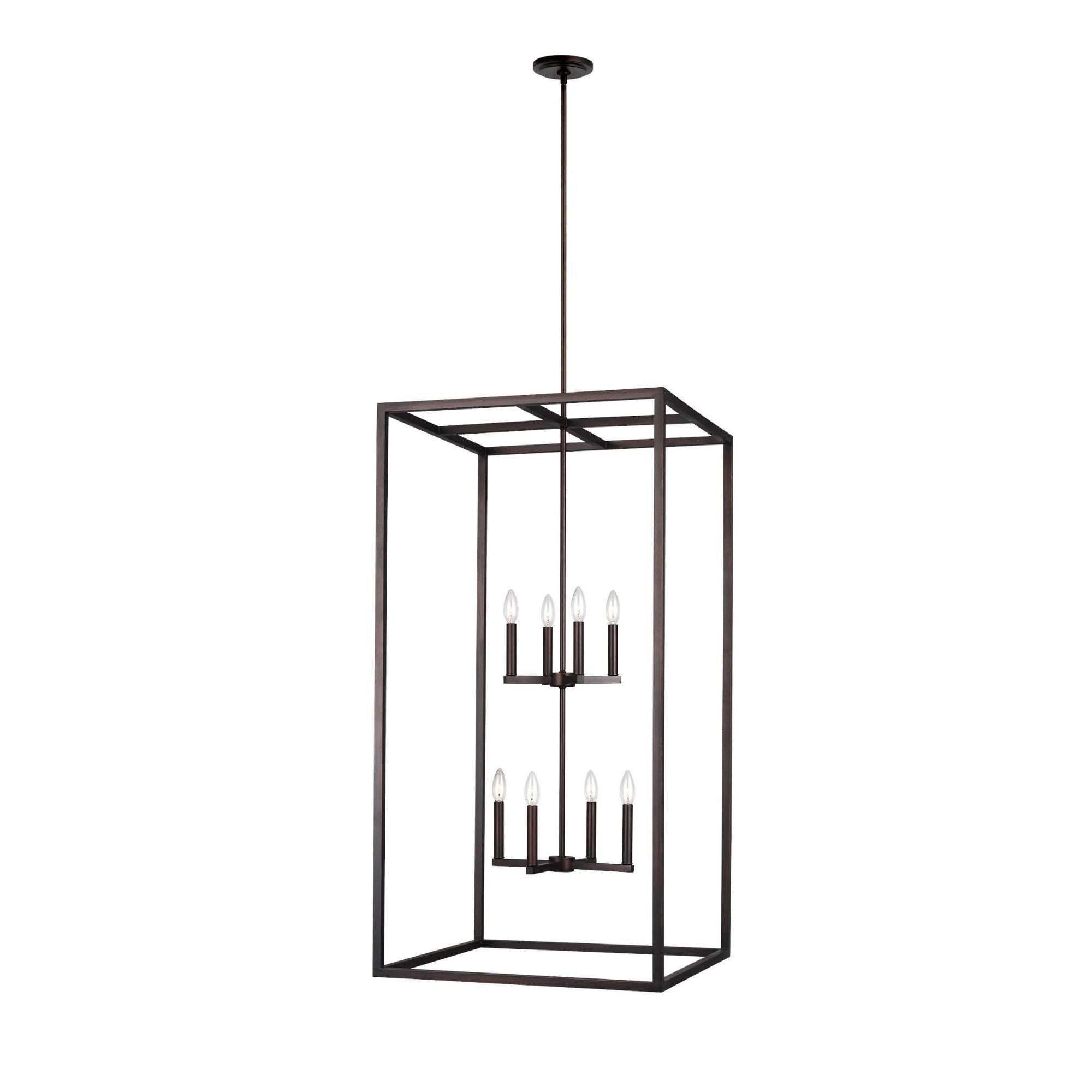 Moffet Street Extra Large Eight Light Hall / Foyer LED Transitional Pendant 23.5" Width 46" Height Steel in Bronze