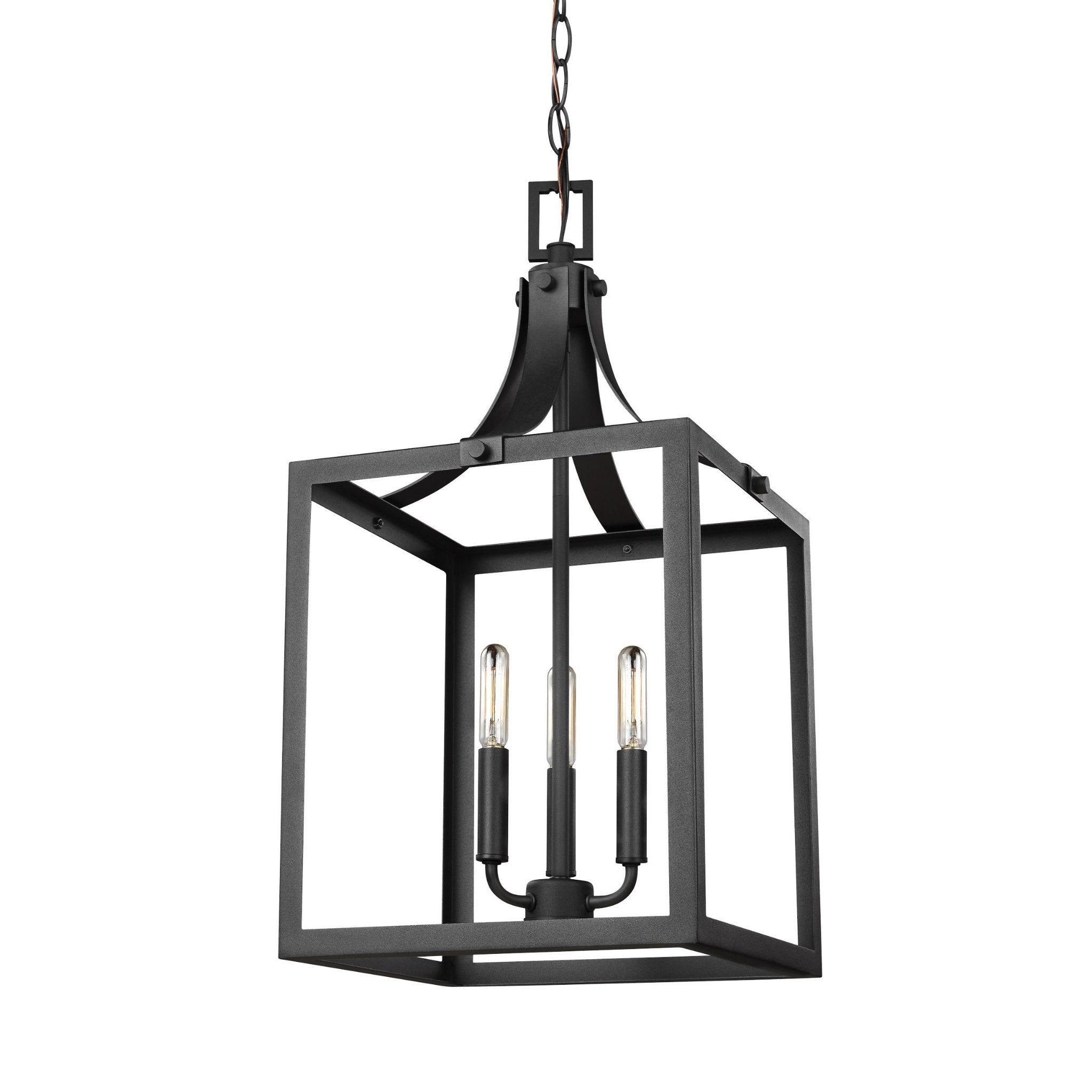 Labette Medium Three Light Hall / Foyer Traditional Pendant 12" Width 23.5" Height Steel in Black