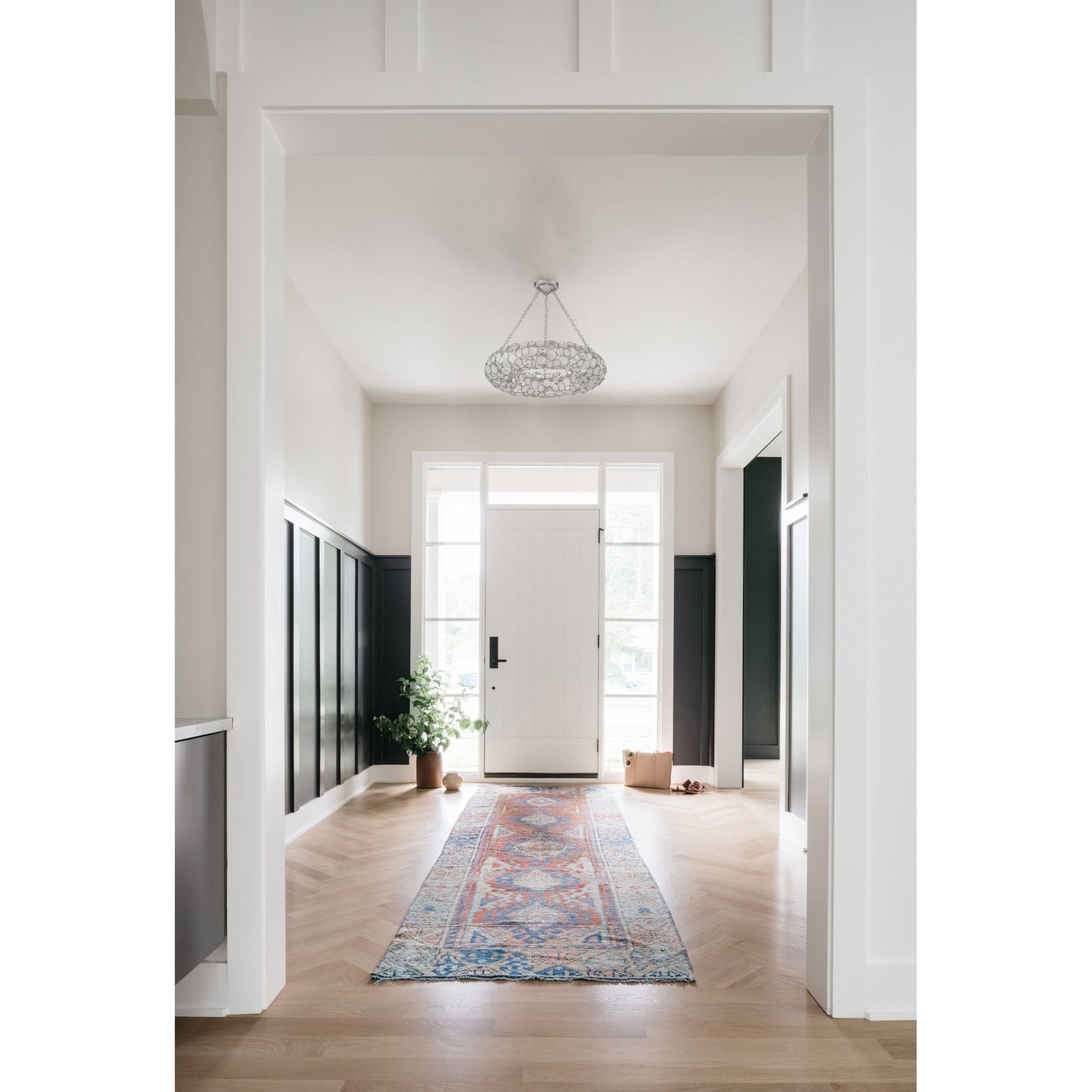 Palla 6 Light Antique Silver Chandelier Hand Cut Crystal 24"W x 5.25"H x 24"D