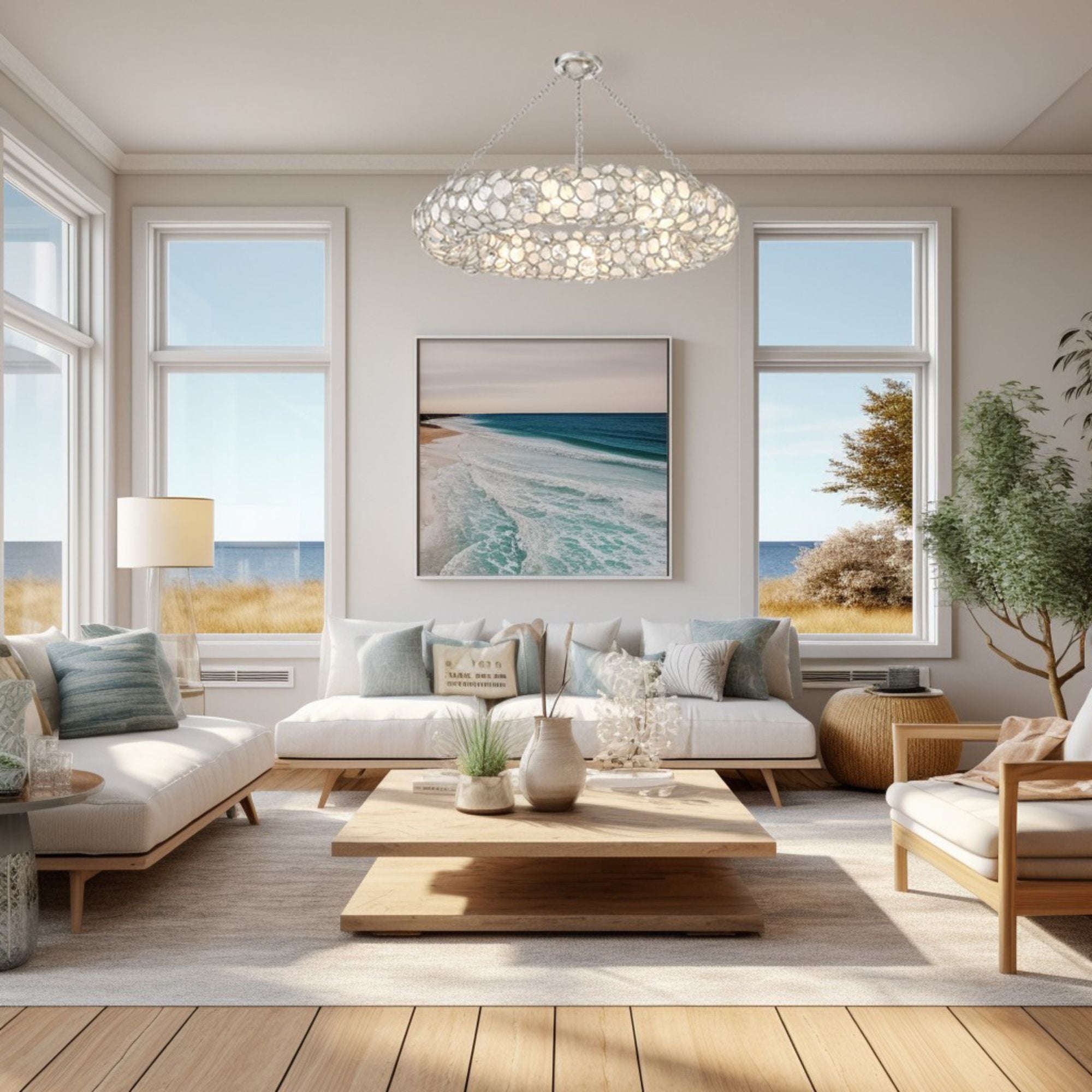 Palla 32'' Antique Silver Semi Flush Mount Silver 32"W x 5.25"H x 32"D