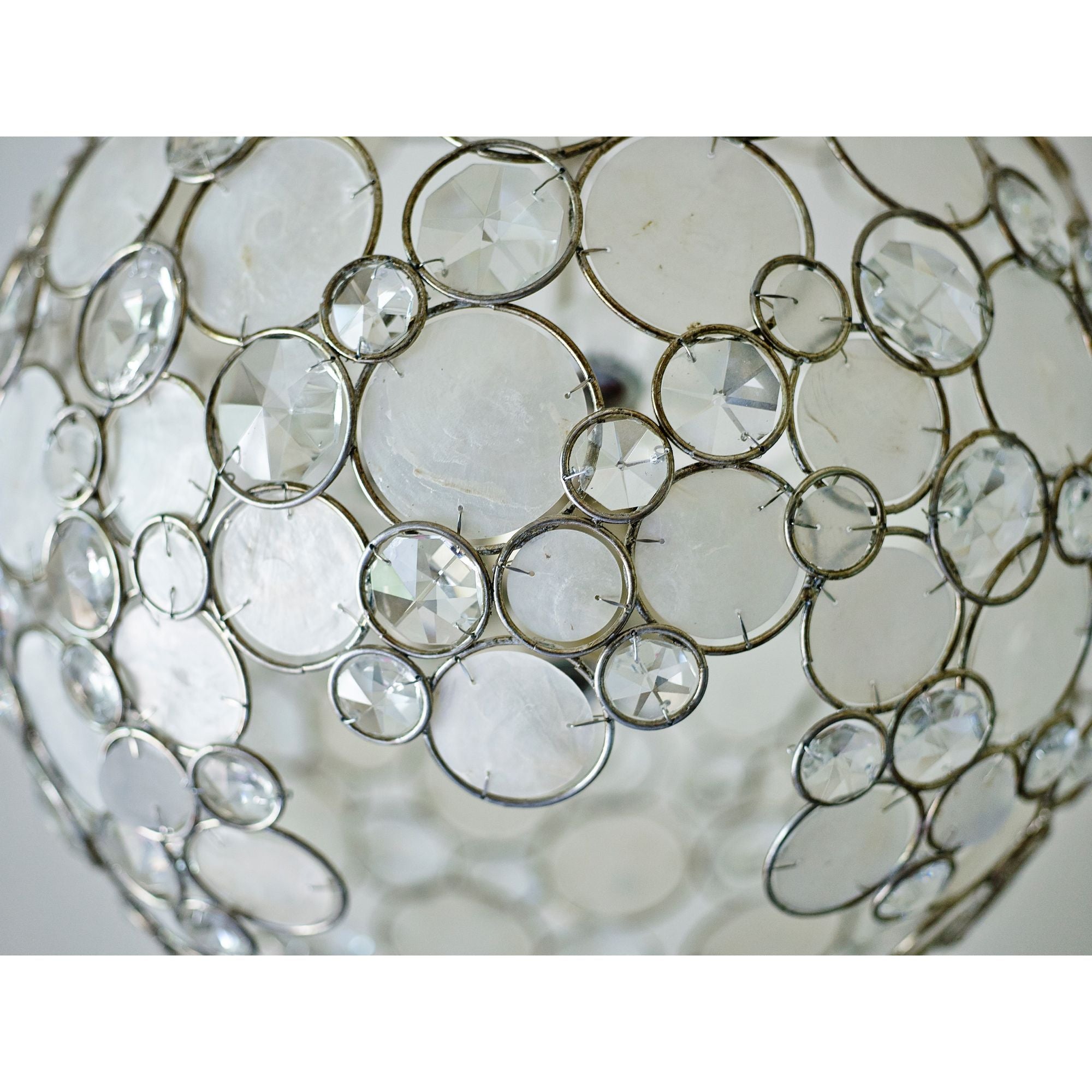 Palla 6 Light Antique Silver Sphere Pendant Hand Cut Crystal 22"W x 22"H x 22"D