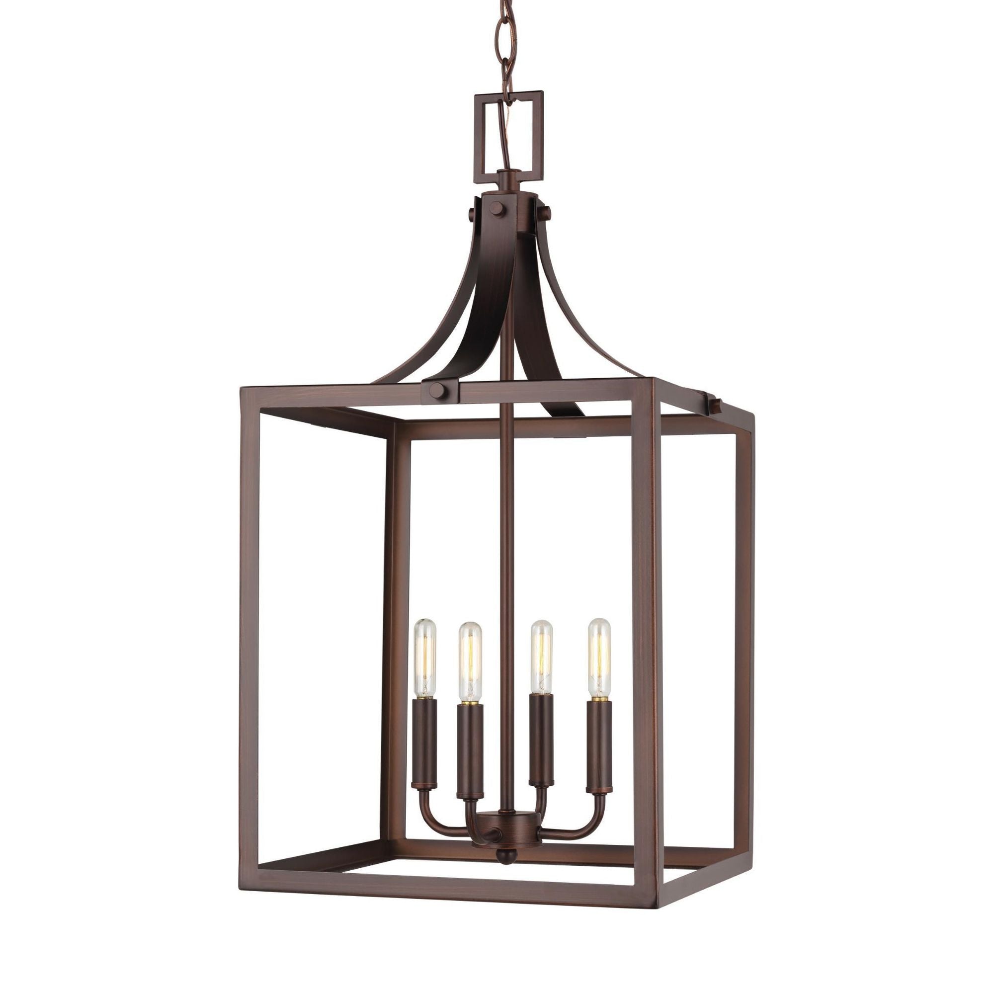 Labette Large Four Light Hall / Foyer LED Traditional Pendant 14" Width 27.25" Height Steel in Bronze