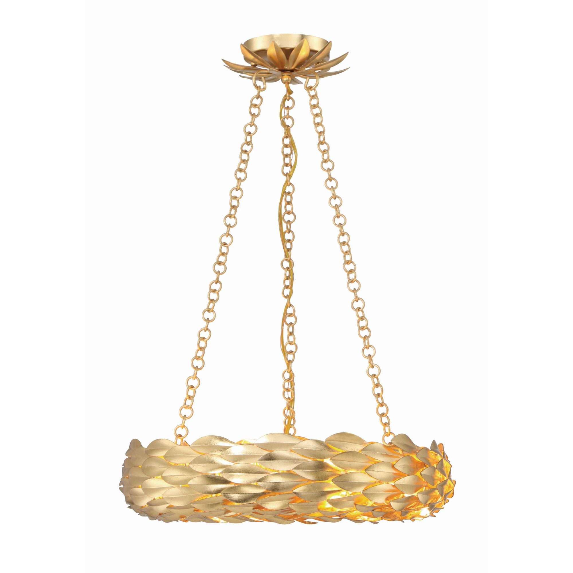 Broche 18'' LED Antique Gold Chandelier Gold 18"W x 3.75"H x 18"D