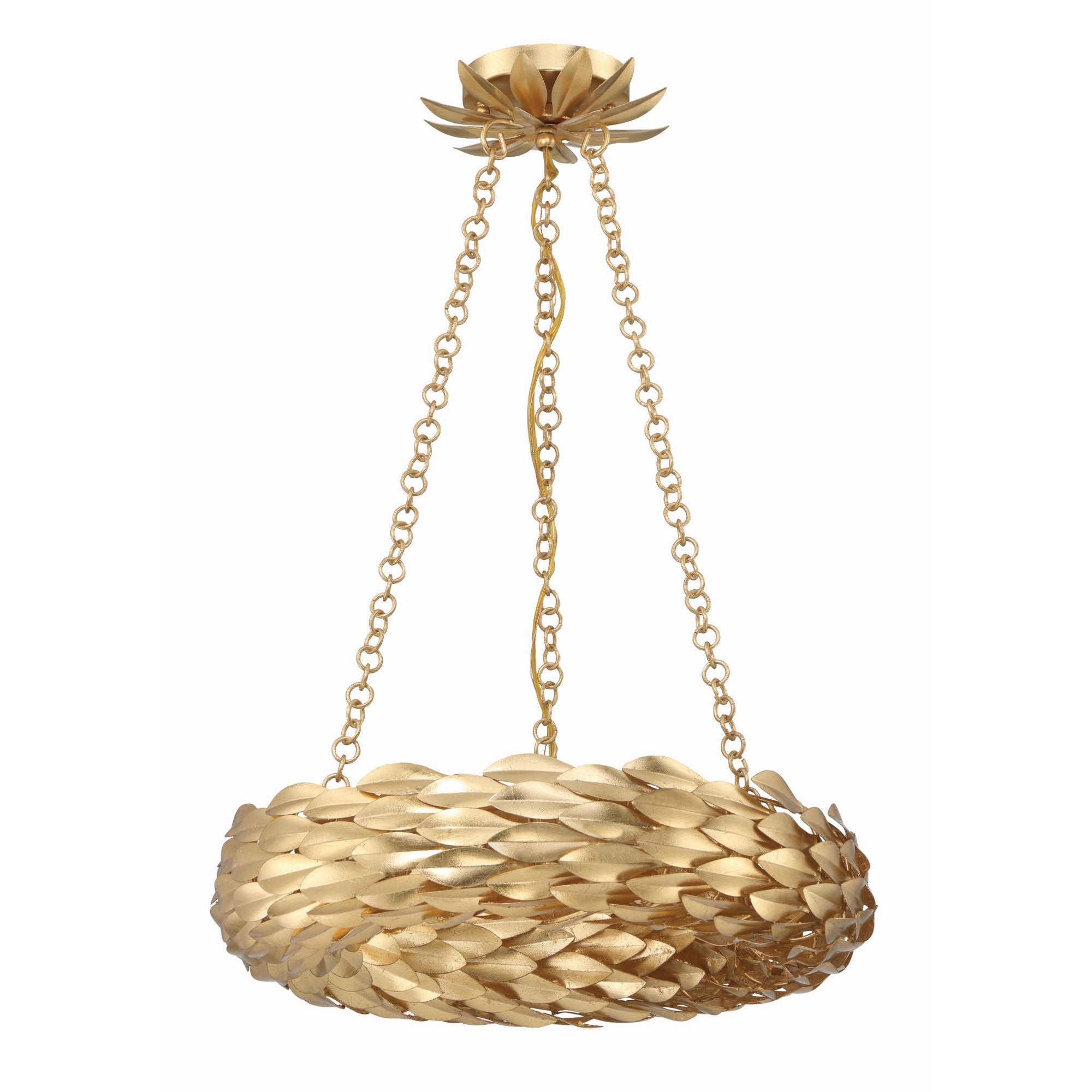 Broche 18'' LED Antique Gold Chandelier Gold 18"W x 3.75"H x 18"D