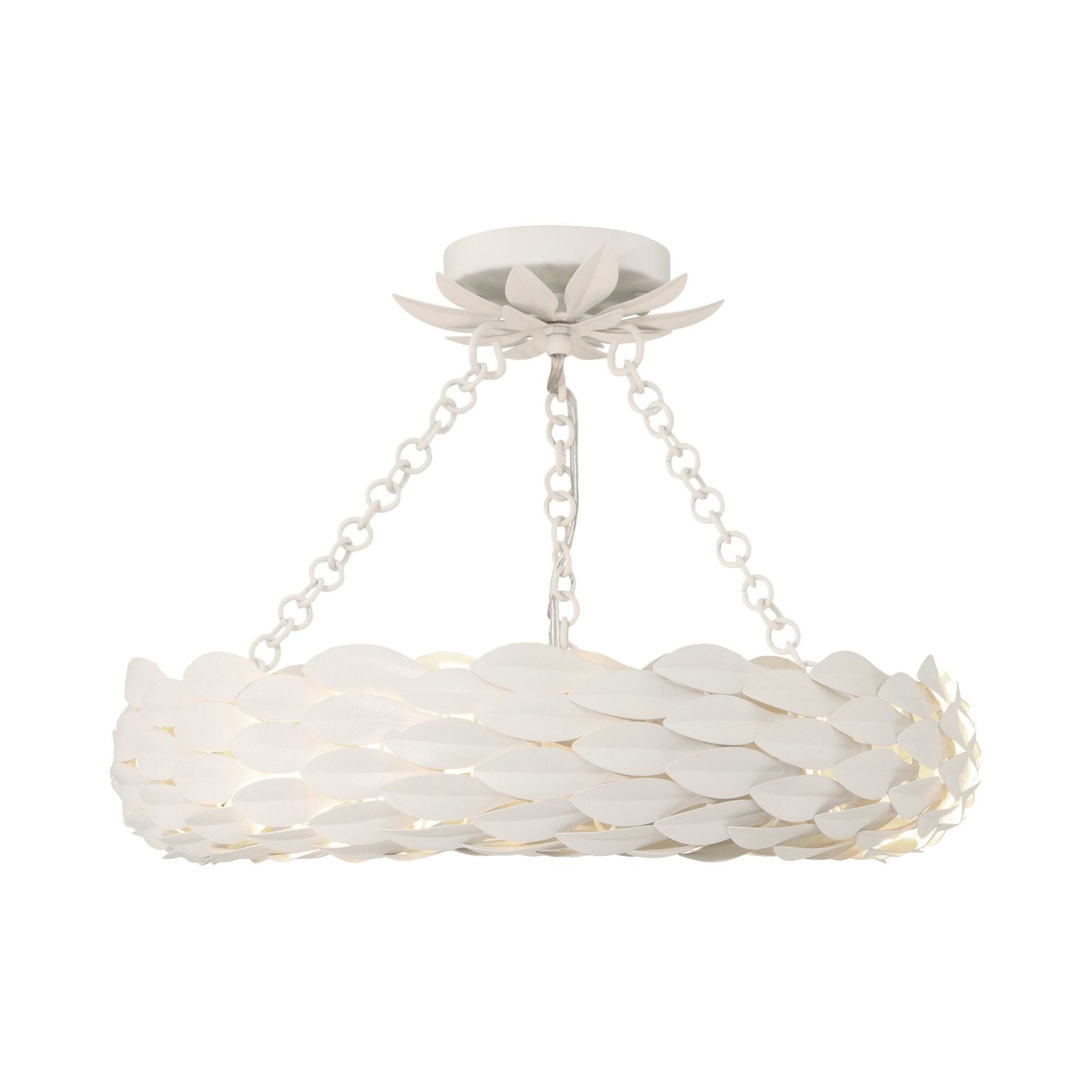 Broche 18'' LED Matte White Semi Flush Mount White 18"W x 3.75"H x 18"D