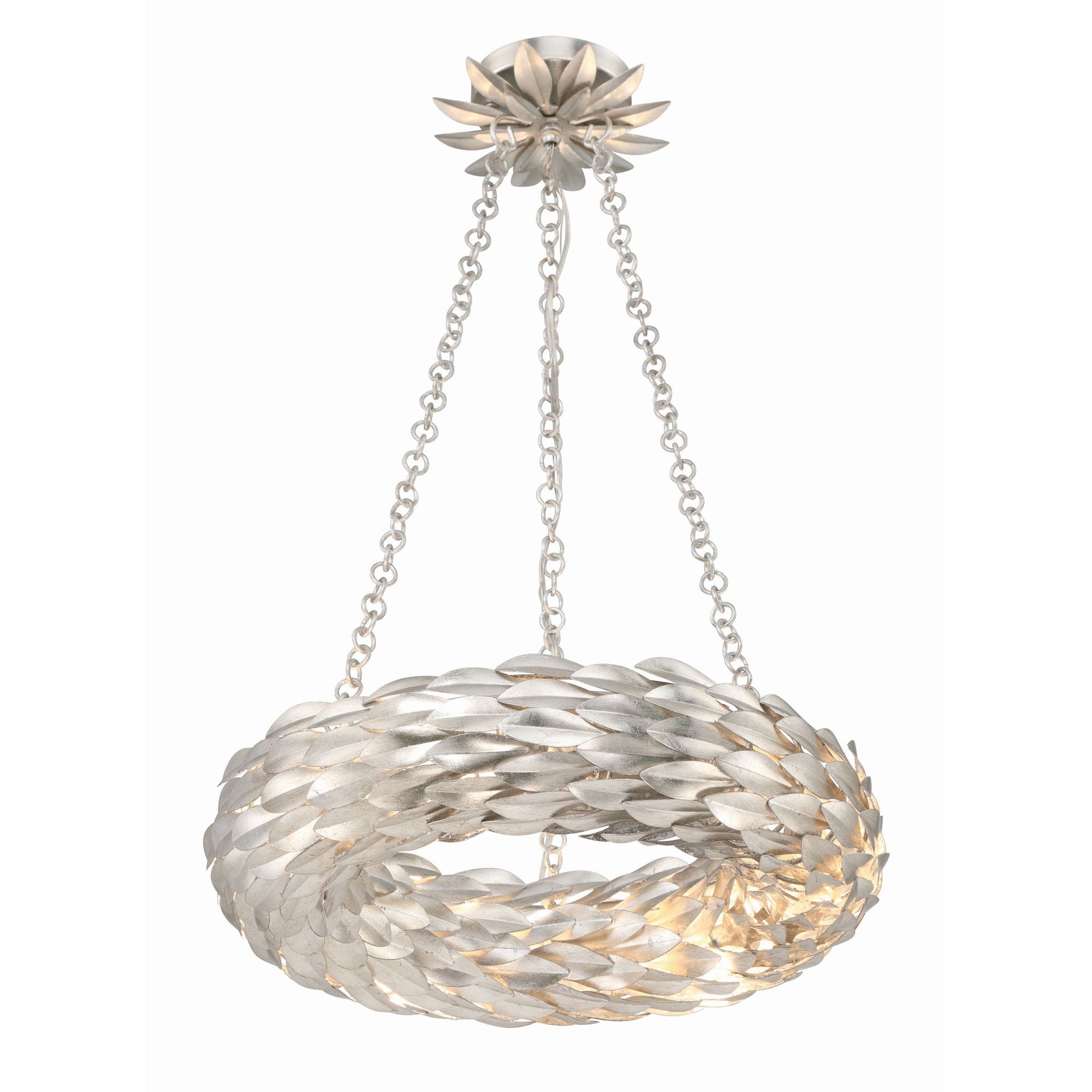 Broche 18'' LED Antique Silver Chandelier Silver 18"W x 3.75"H x 18"D