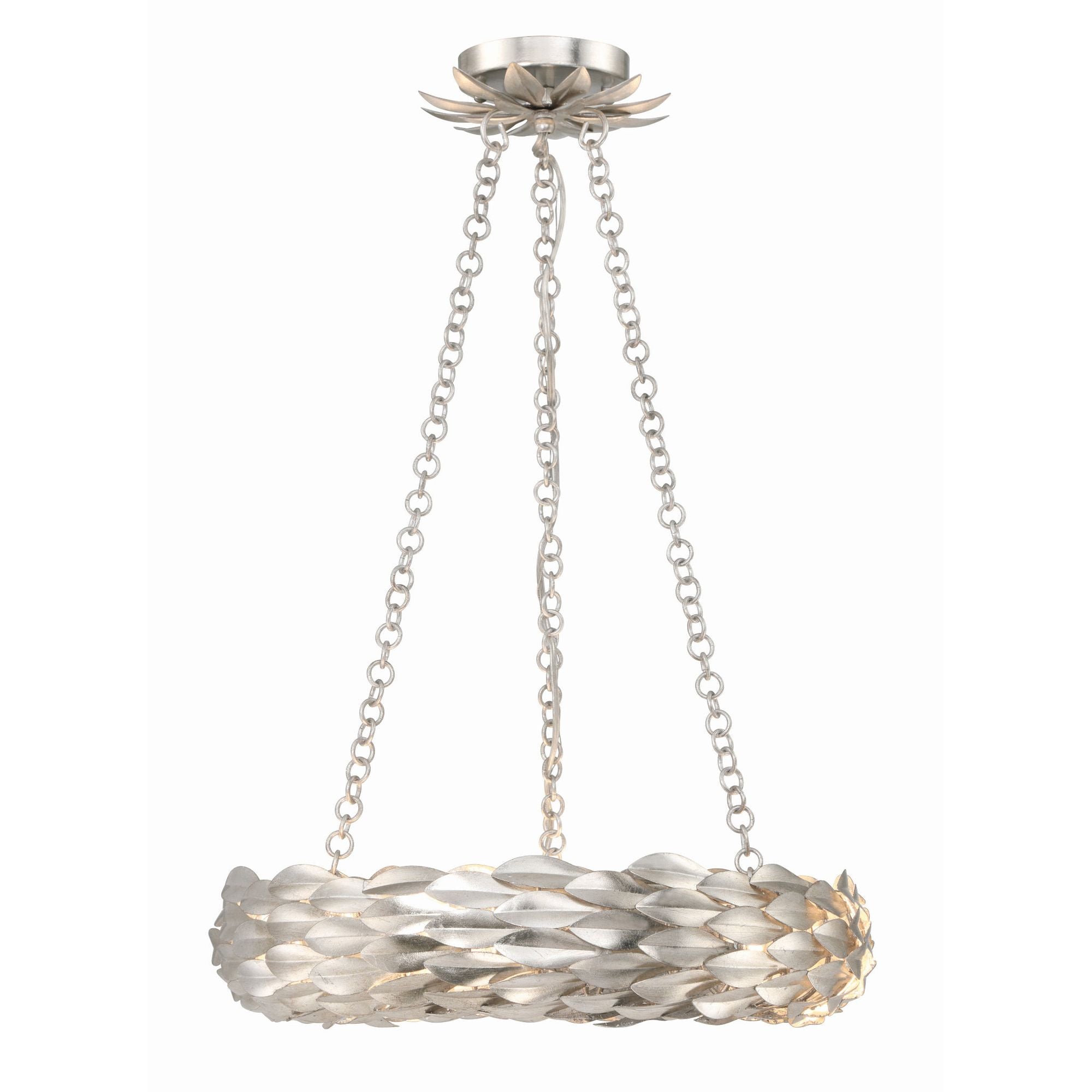 Broche 18'' LED Antique Silver Chandelier Silver 18"W x 3.75"H x 18"D