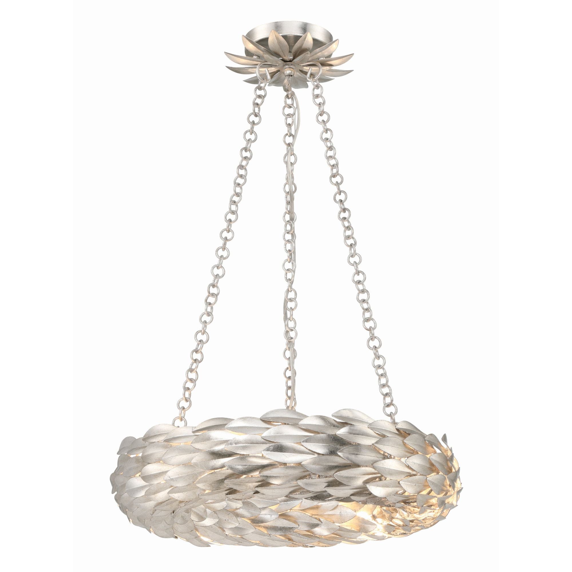Broche 18'' LED Antique Silver Chandelier Silver 18"W x 3.75"H x 18"D