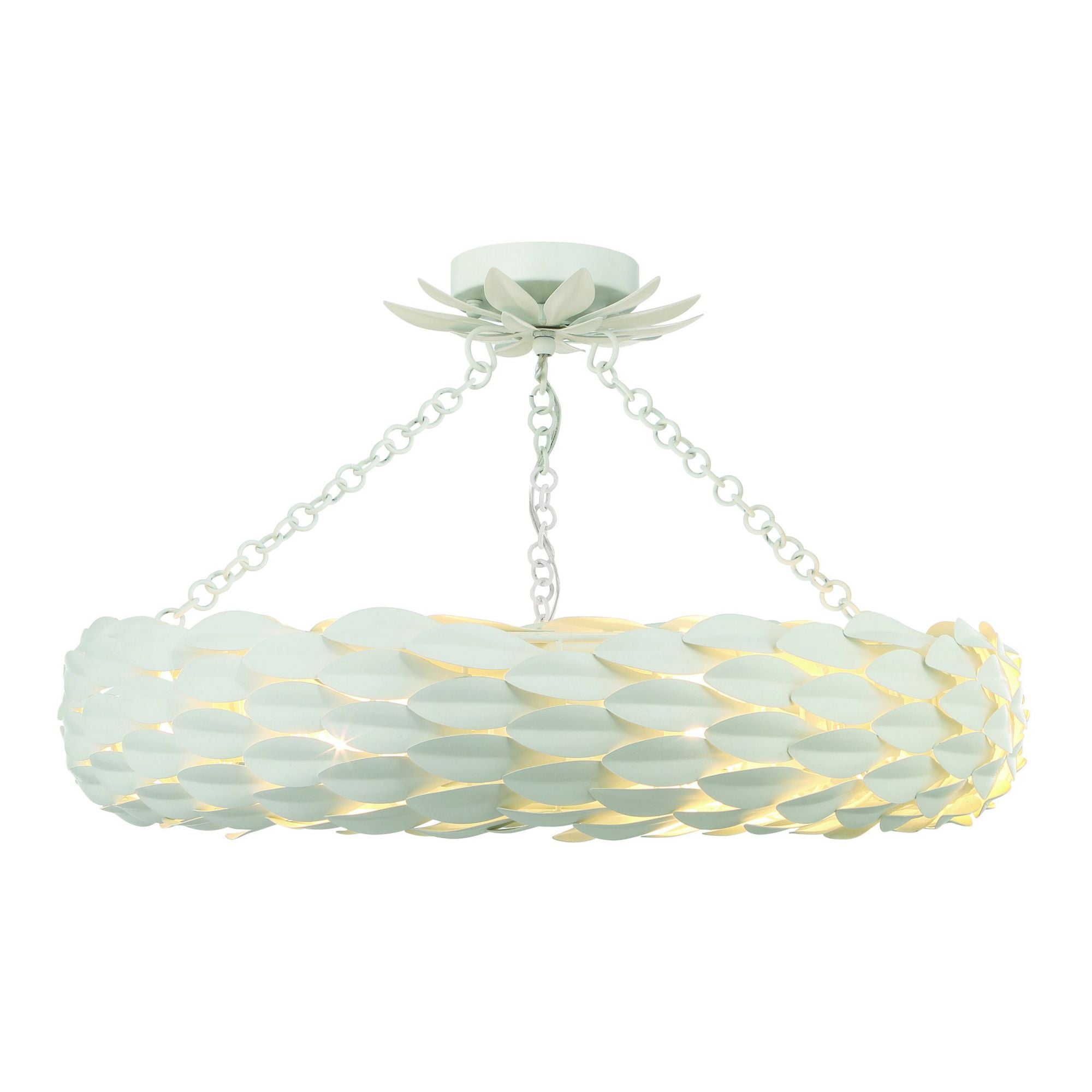 Broche 24'' Matte White Semi Flush Mount White 24"W x 5"H x 24"D