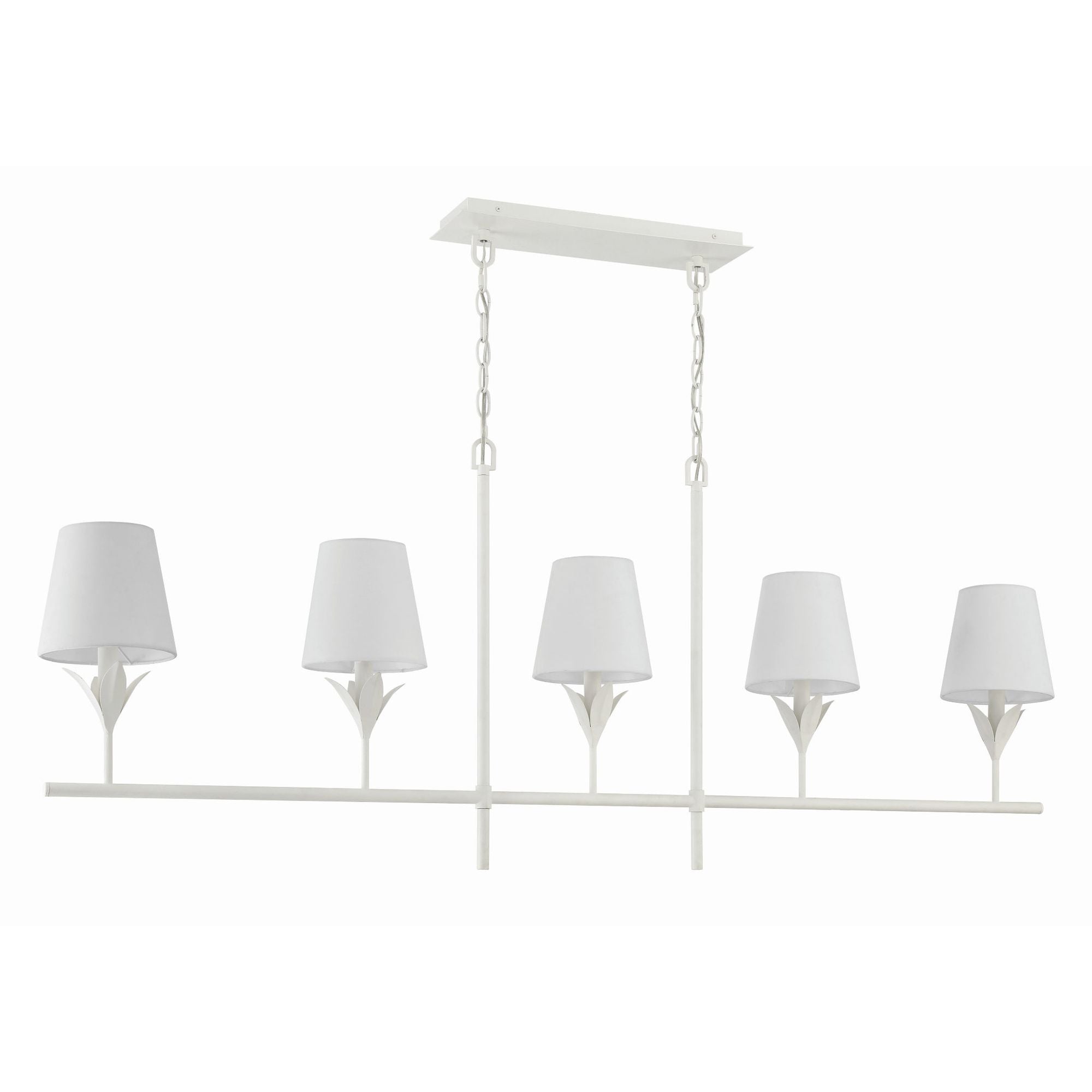 Broche 53.5'' Matte White Linear Chandelier White 53.5"W x 21"H x 6"D