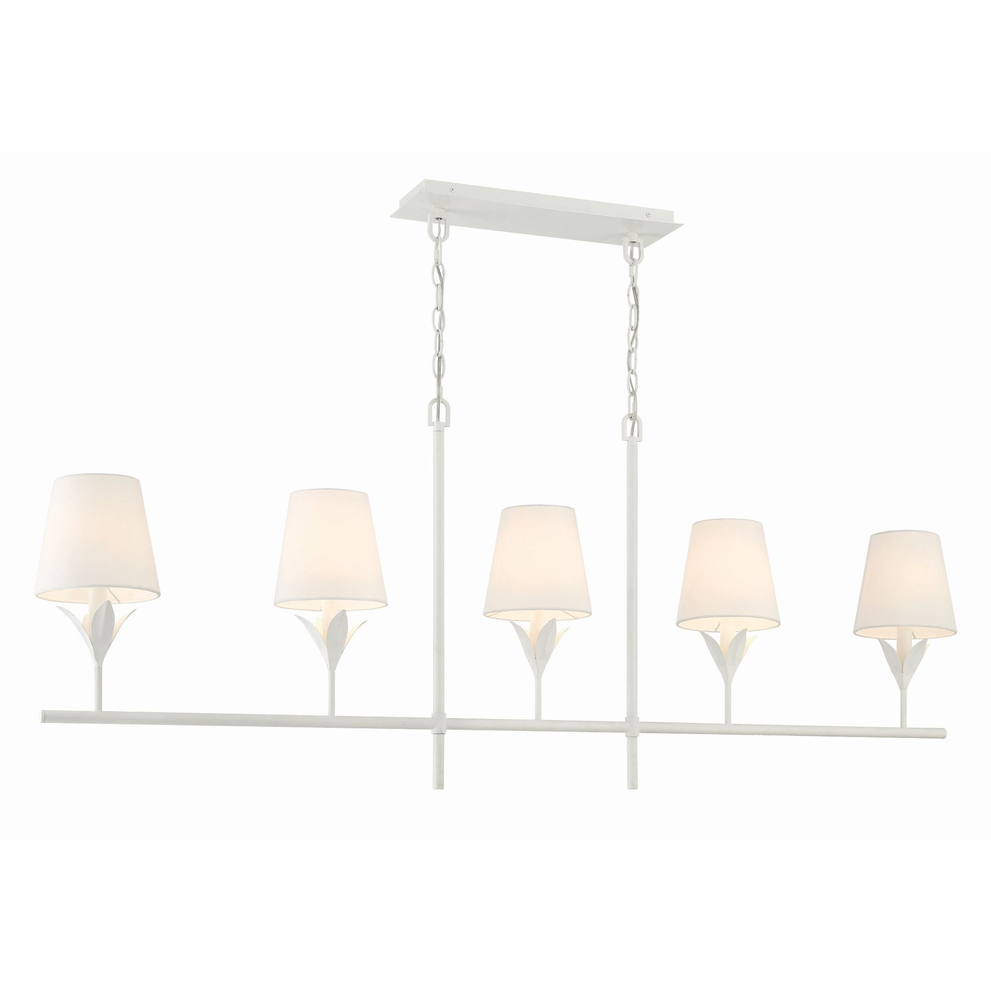Broche 53.5'' Matte White Linear Chandelier White 53.5"W x 21"H x 6"D