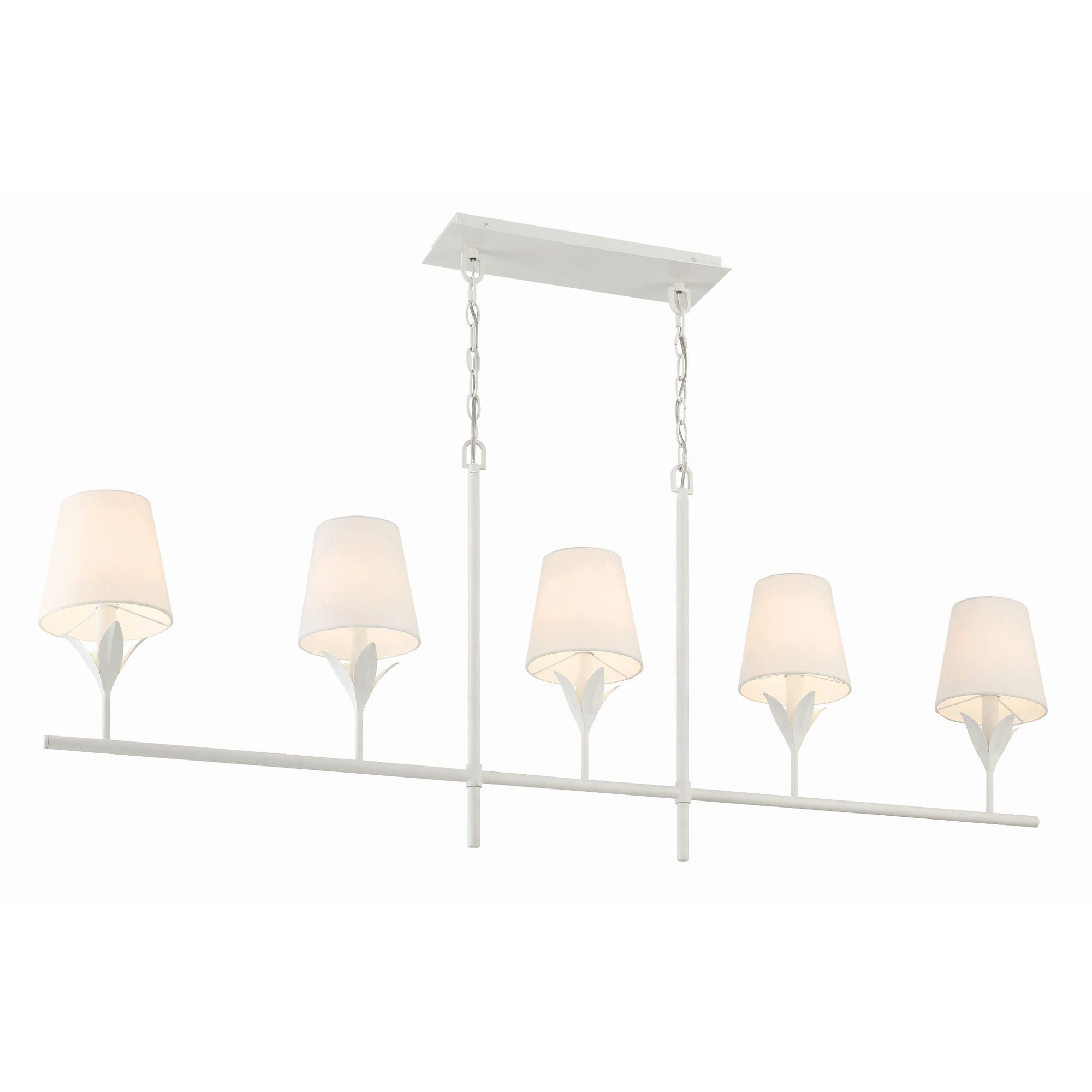 Broche 53.5'' Matte White Linear Chandelier White 53.5"W x 21"H x 6"D