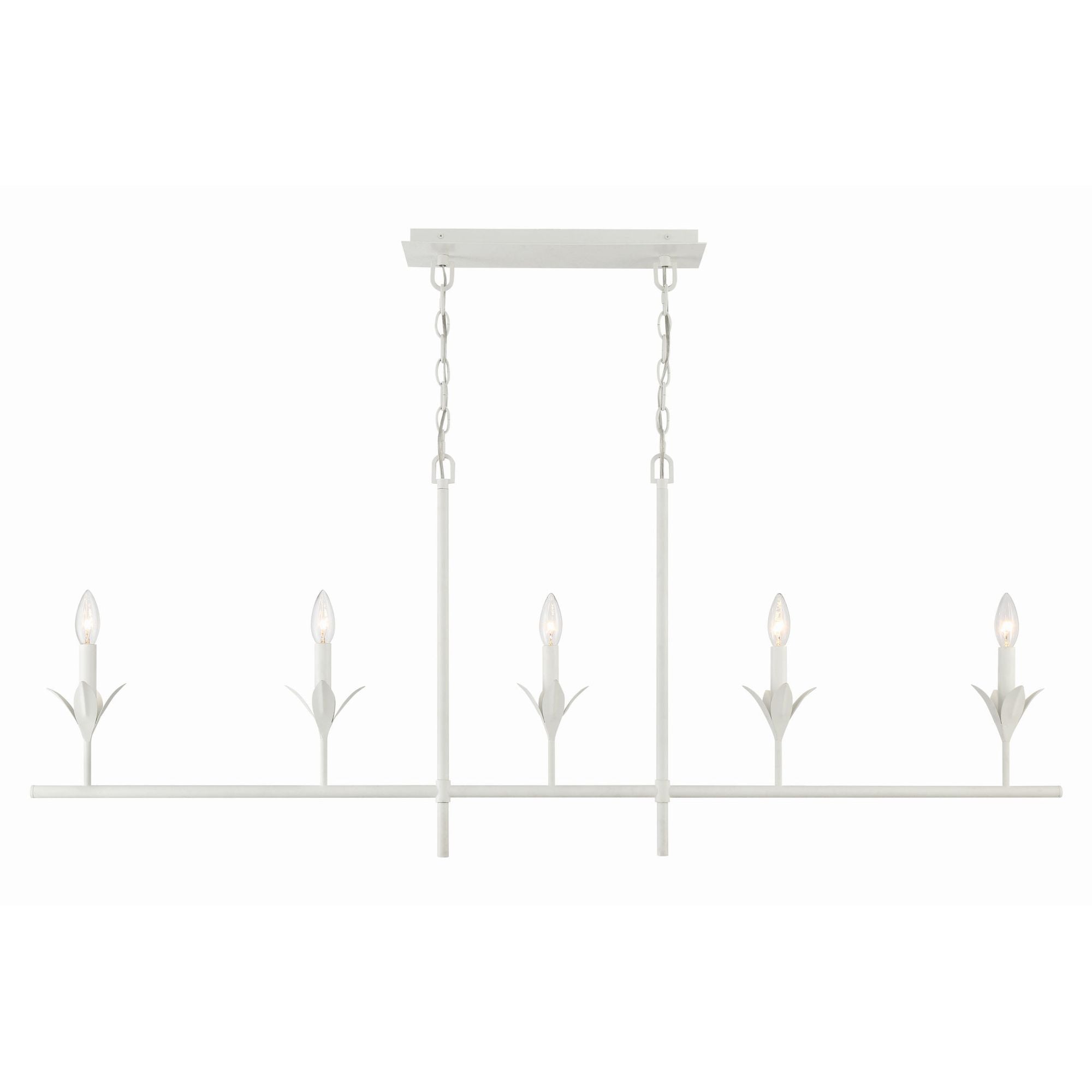 Broche 53.5'' Matte White Linear Chandelier White 53.5"W x 21"H x 6"D