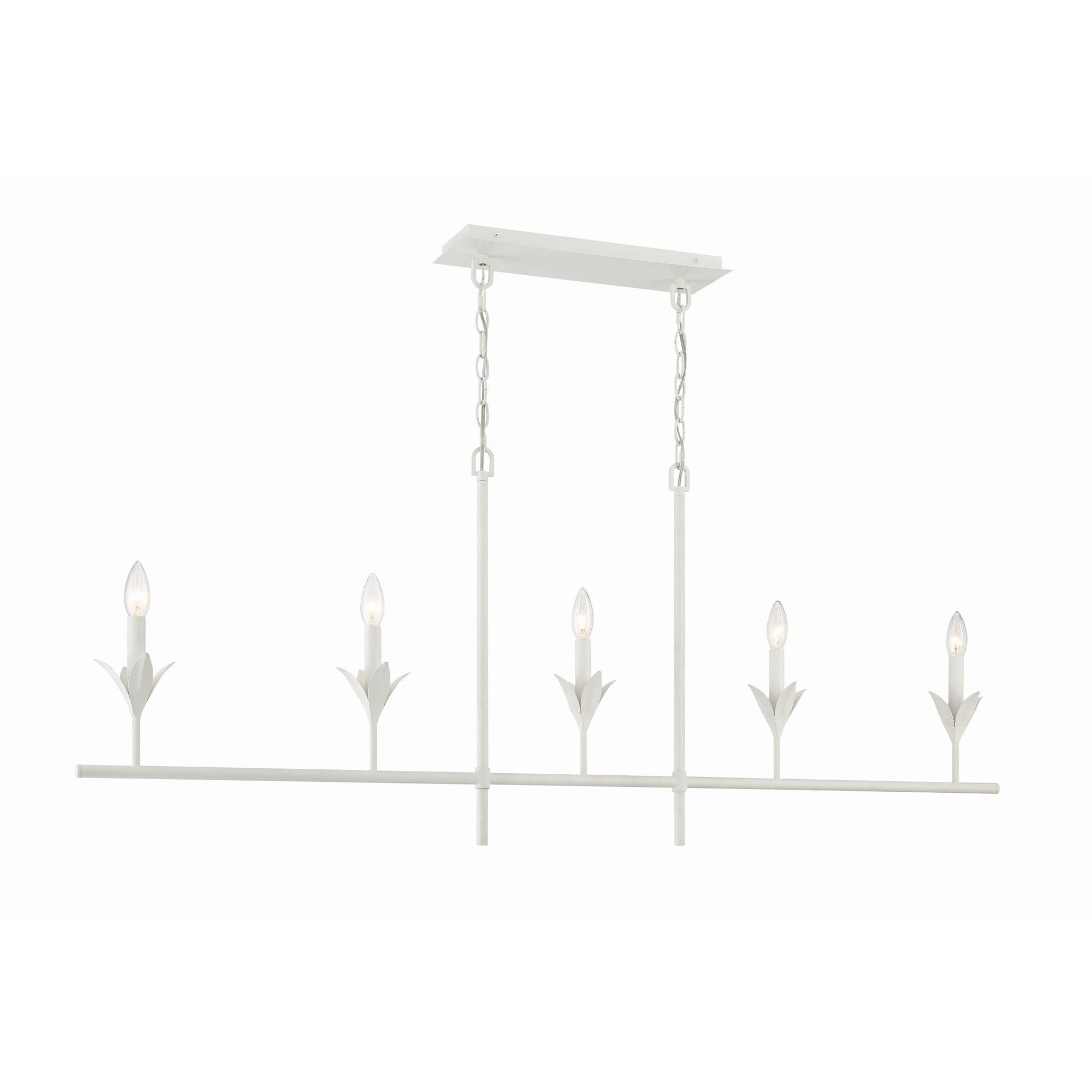 Broche 53.5'' Matte White Linear Chandelier White 53.5"W x 21"H x 6"D