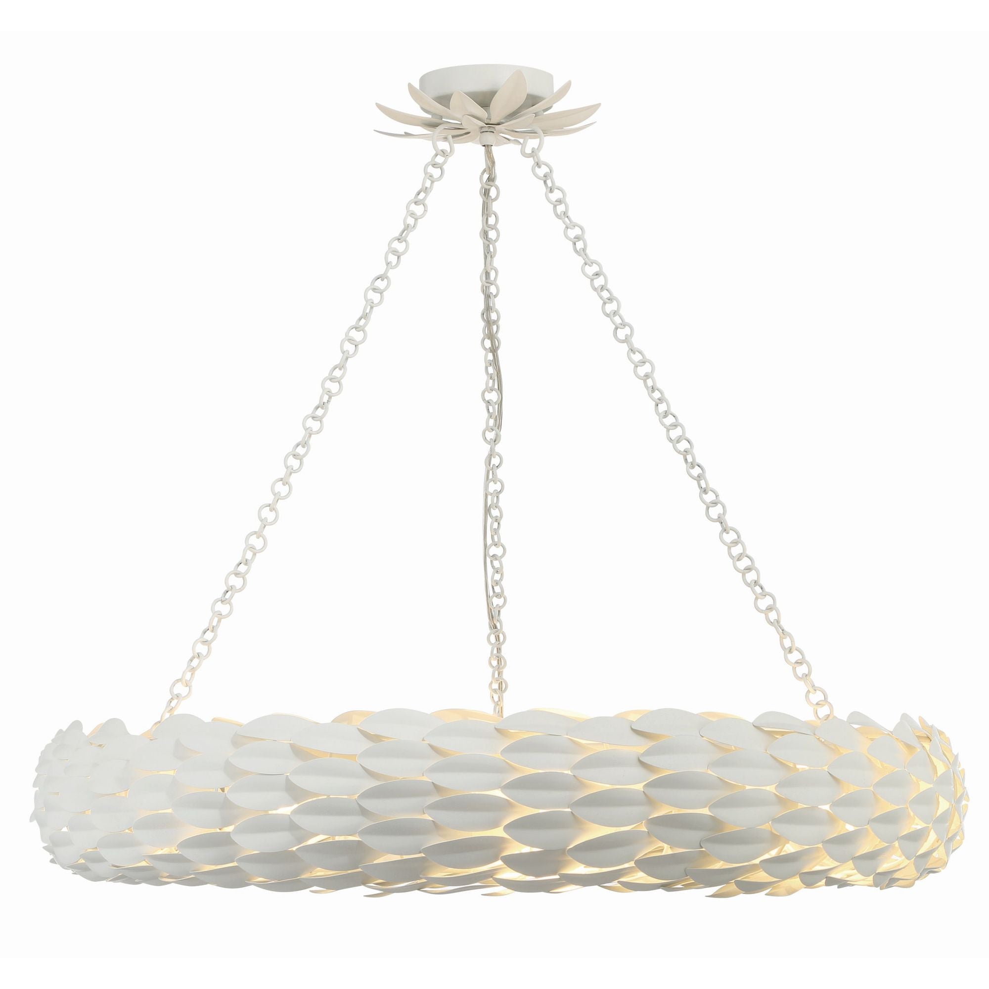 Broche 8 Light Matte White Chandelier 33.5"W x 5.75"H x 33.5"D