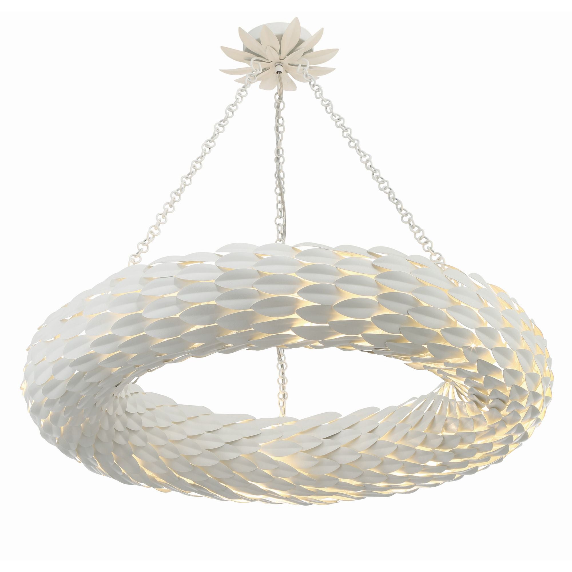 Broche 8 Light Matte White Chandelier 33.5"W x 5.75"H x 33.5"D
