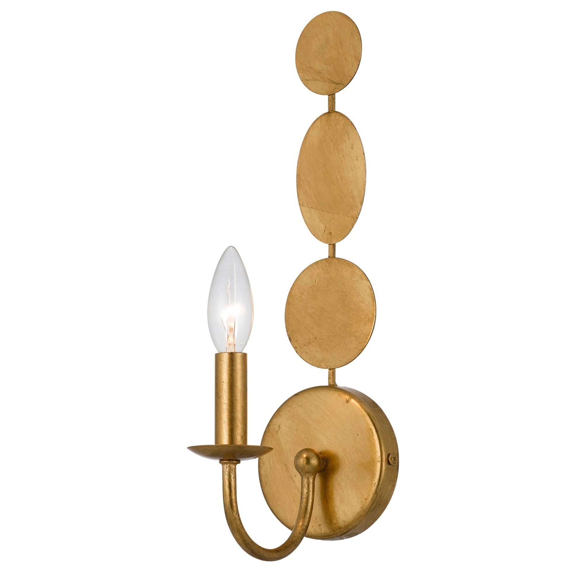 Layla 1 Light Antique Gold Sconce 4.25"W x 15.5"H x 6.25"D