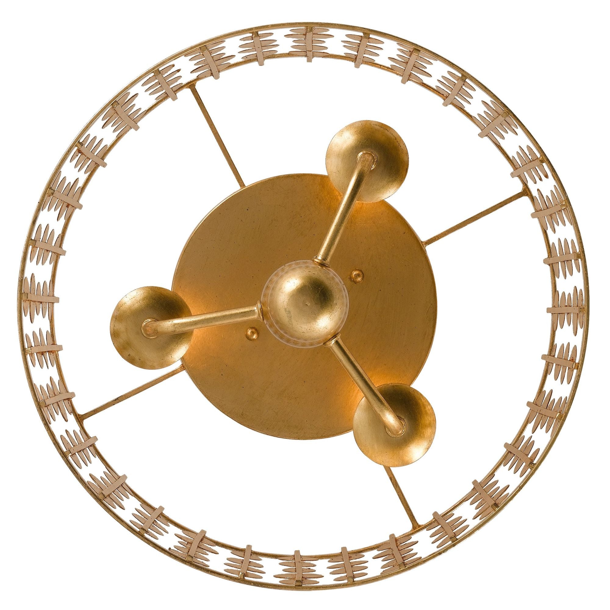 Layla 3 Light Antique Gold Flush Mount 15"W x 13.75"H x 15"D