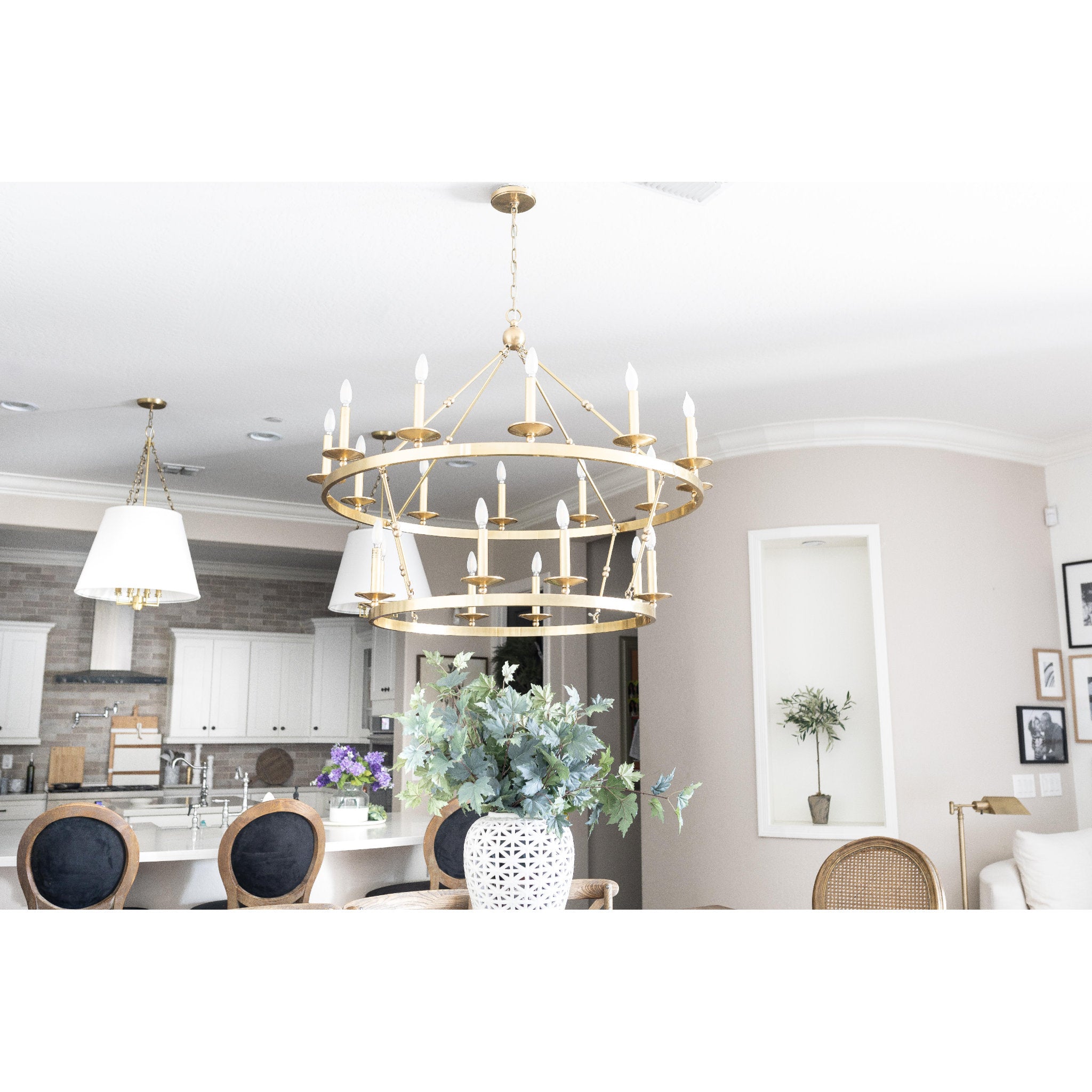 Burdett 4-Light Pendant in Aged Brass 15L x 15W x 24.25H
