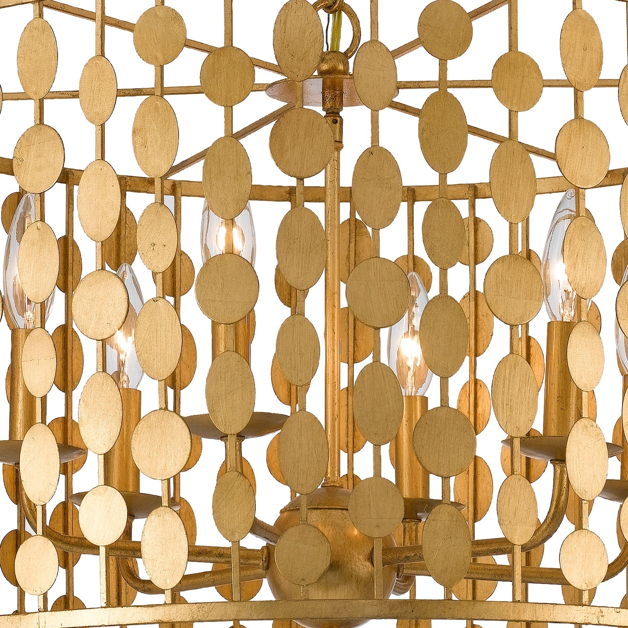 Layla 23.75'' Antique Gold Chandelier Gold 23.75"W x 18.75"H x 23.75"D