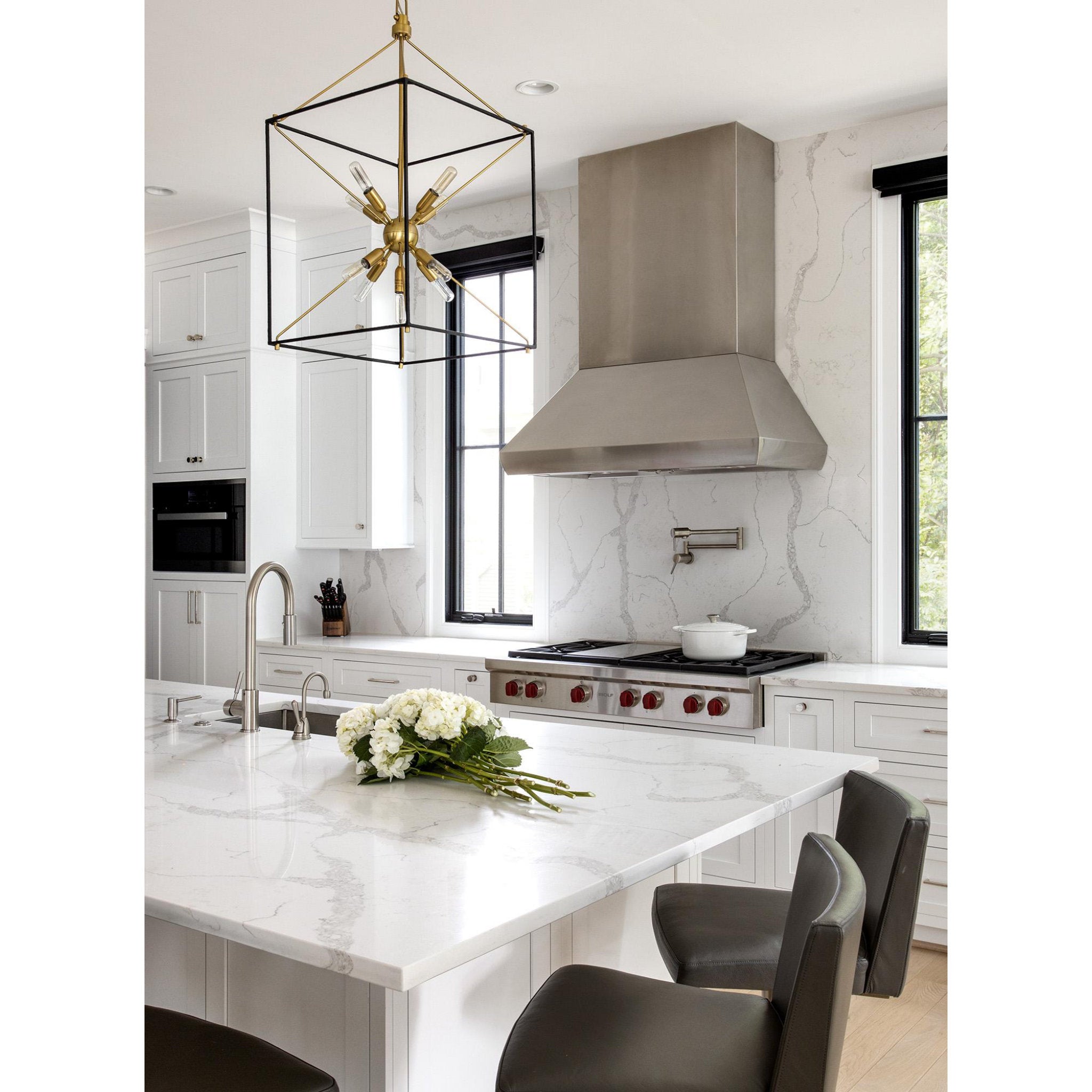 Glendale 9-Light Lantern in Aged Brass/Black 16.25L x 16.25W x 30H