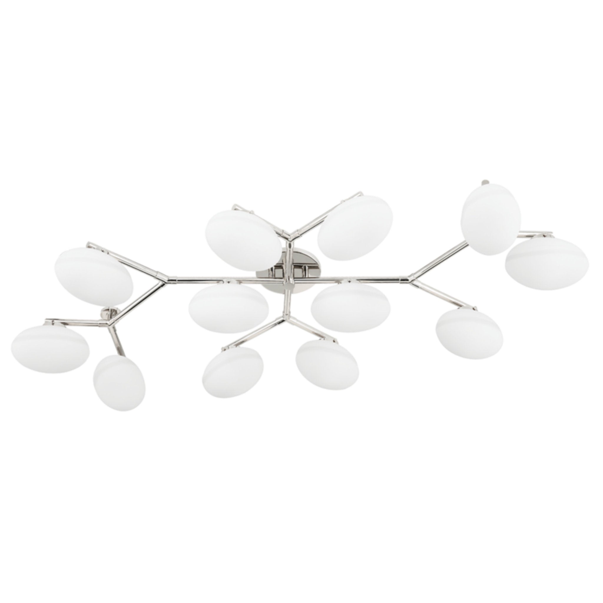 Wagner 12-Light Semi Flush in Polished Nickel 59.38L x 33.75W x 7.75H