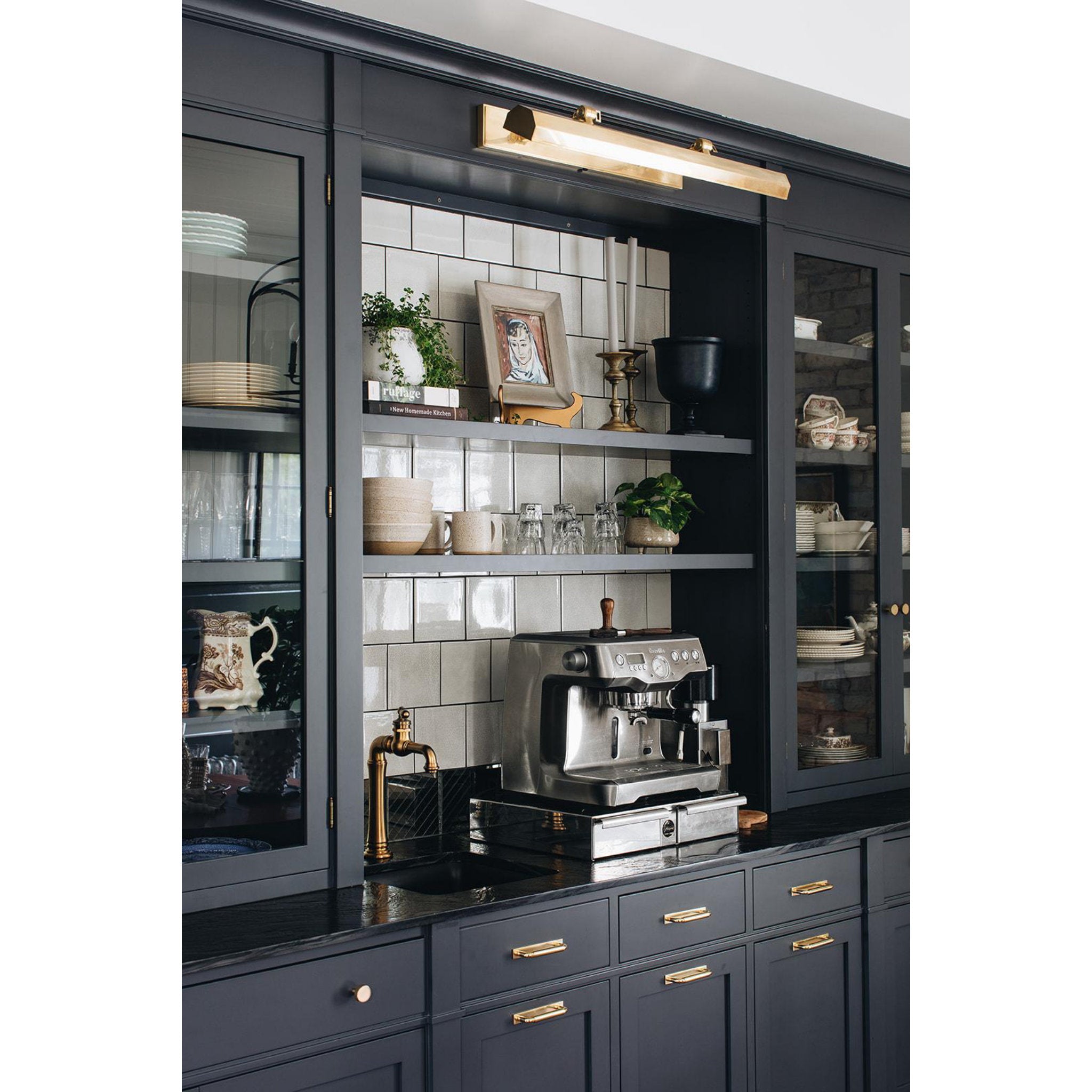 Woodbury 4-Light Picture Light in Aged Brass 30L x 30W x 6H