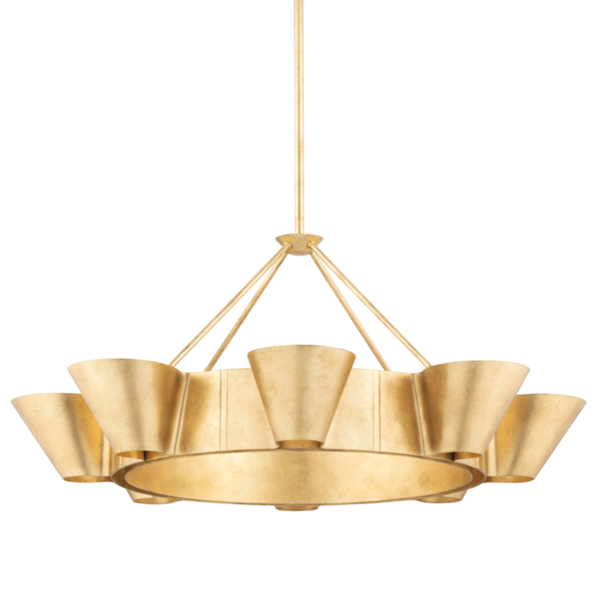Reeve 8-Light Chandelier in Vintage Gold Leaf 37.5L x 37.5W x 18H