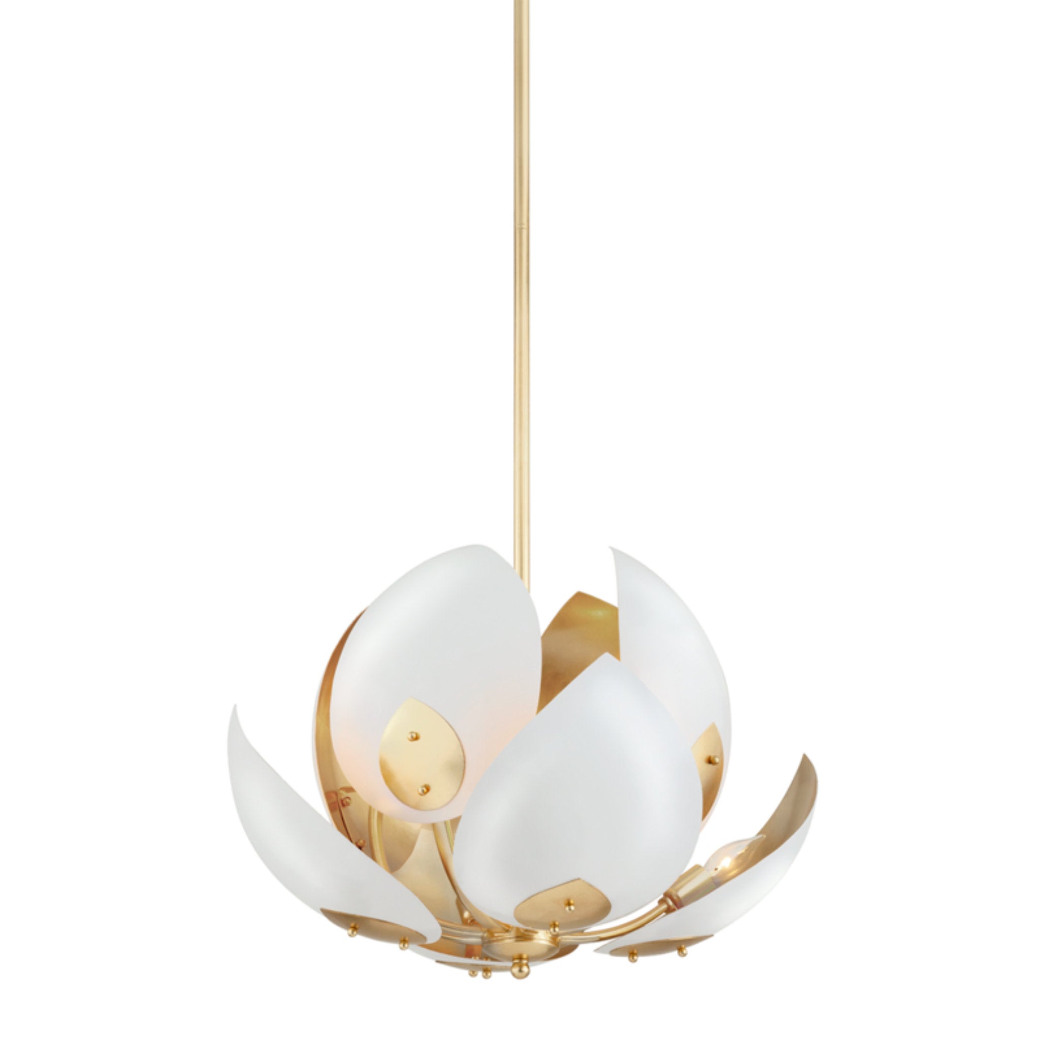 Lotus 8-Light Chandelier in Gold Leaf/White 24L x 24W x 10.25H